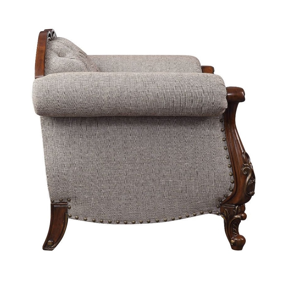 Miyeon Fabric Tufted Loveseat w/Pillows