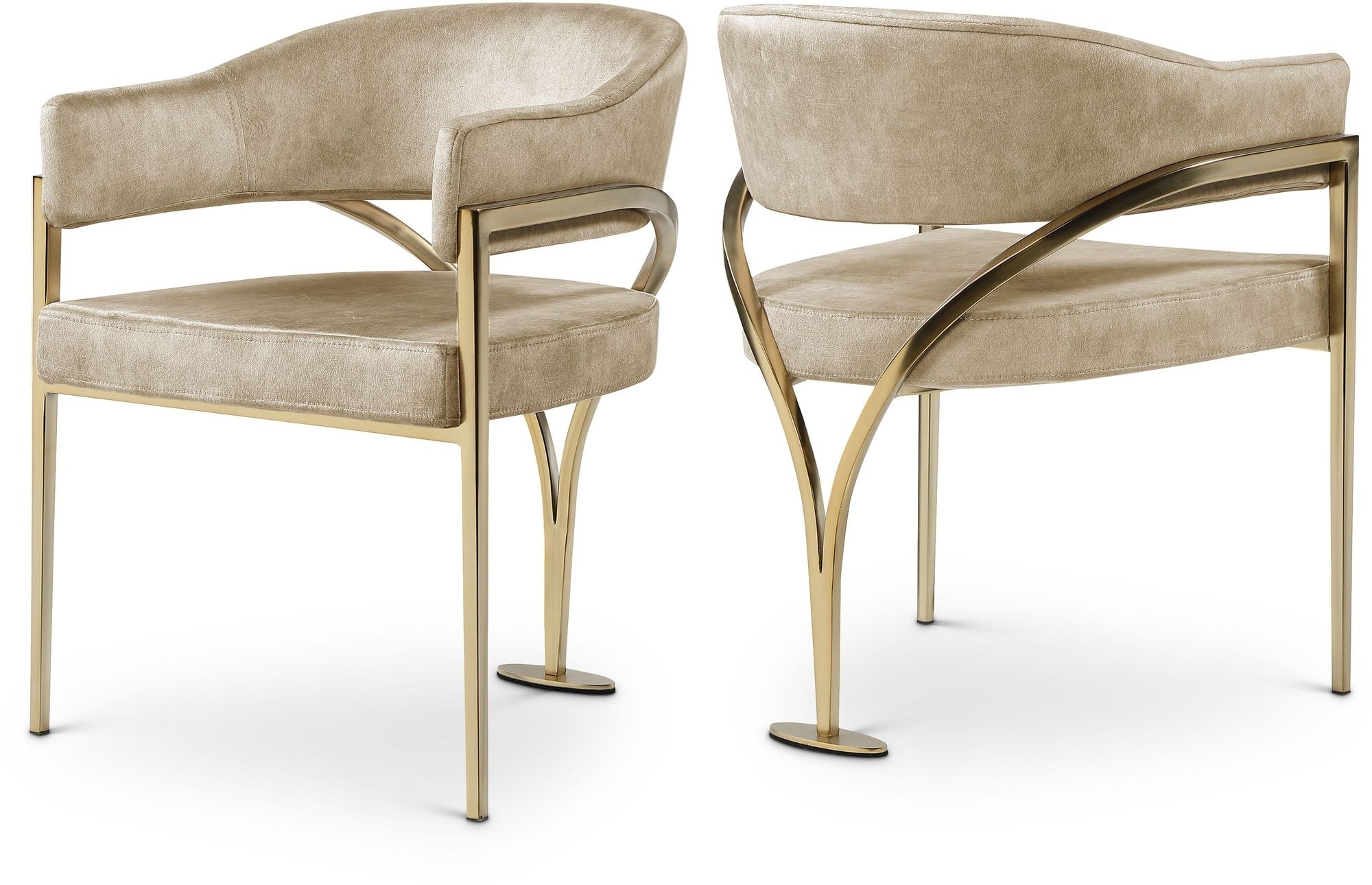Madelyn Velvet Dining Chair with Brushed Brass Frame