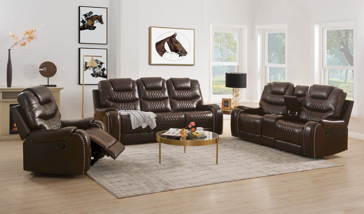 Braylon PU Reclining Living Room Set