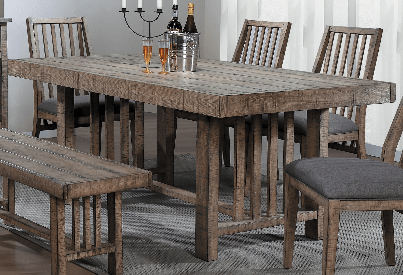 Codie Rustic Rectangular Wood Dining Table by Homelegance