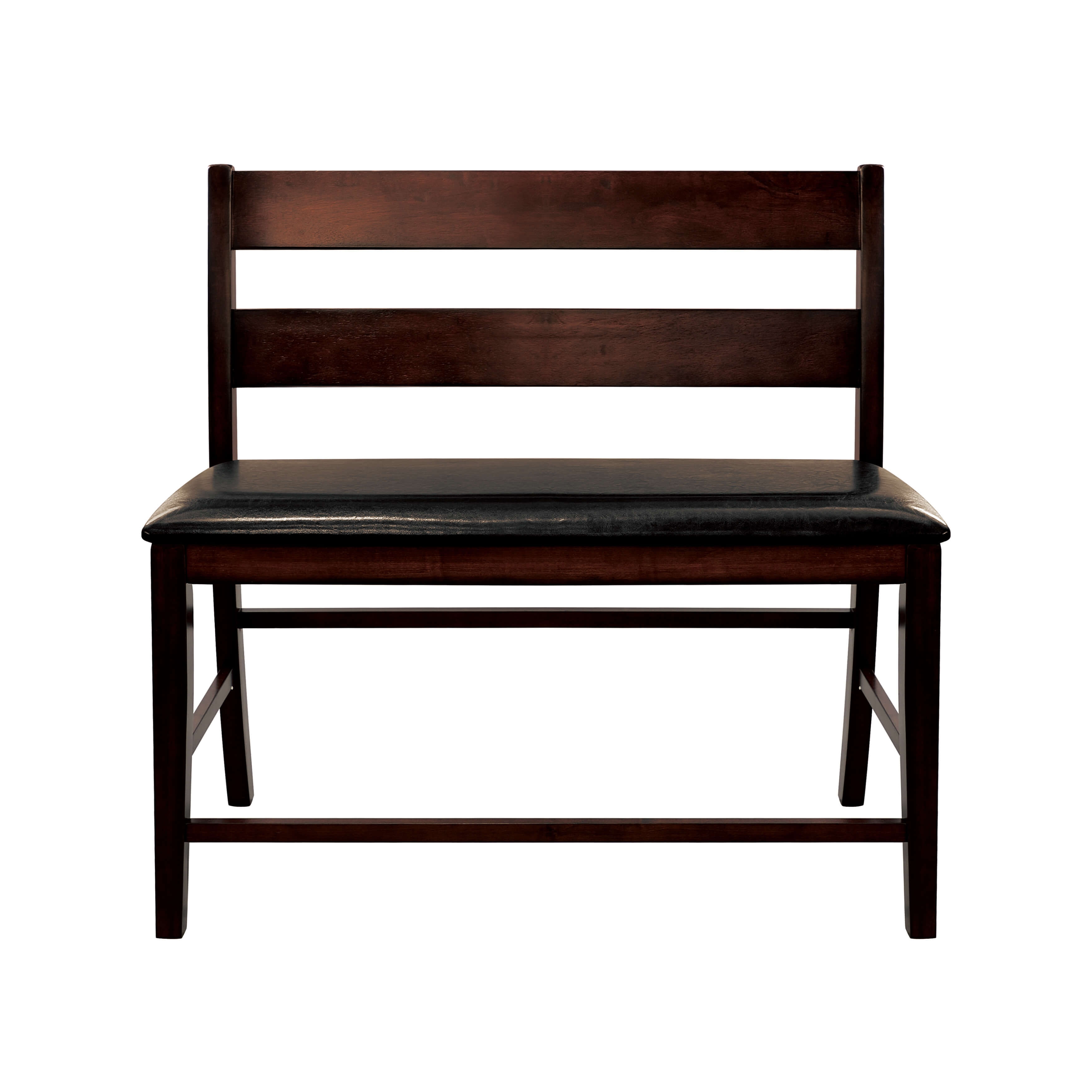 Mantello Transitional Bi-Cast Vinyl Counter Height Bench w/Back
