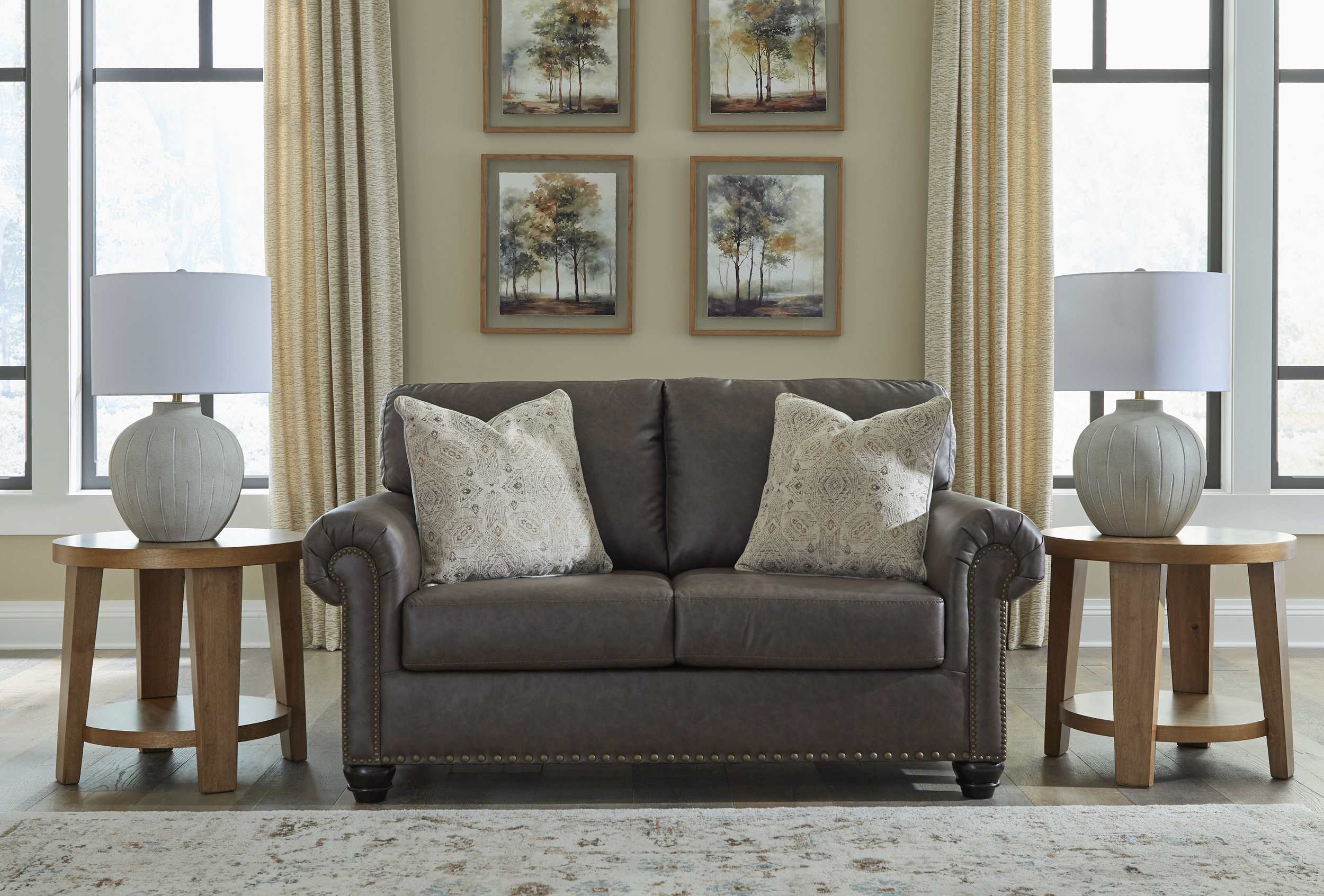 Roxmere Faux Leather Living Room Set