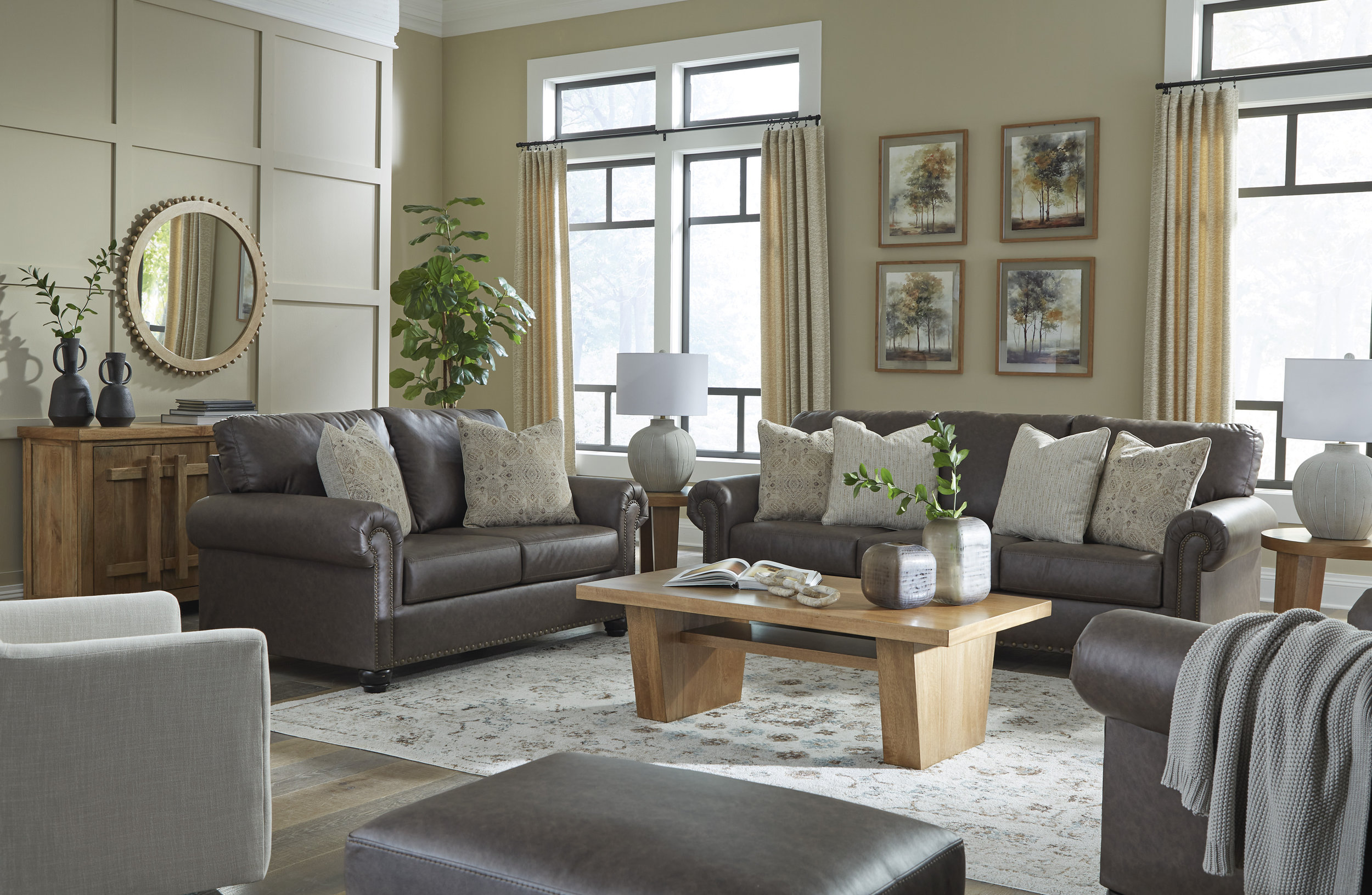 Roxmere Faux Leather Sofa
