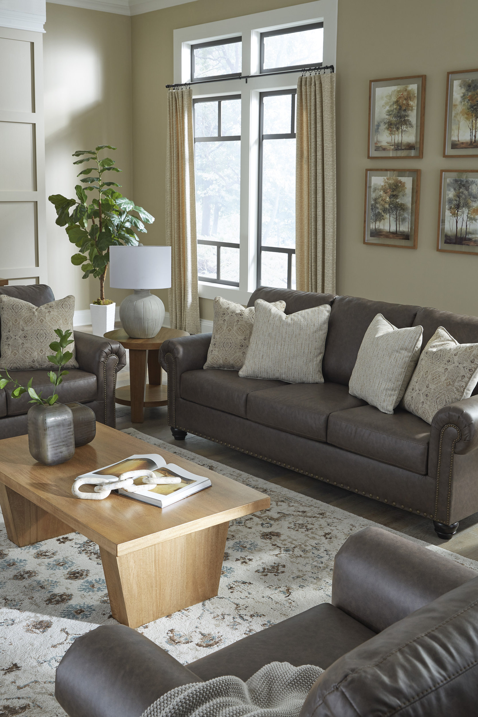 Roxmere Faux Leather Sofa