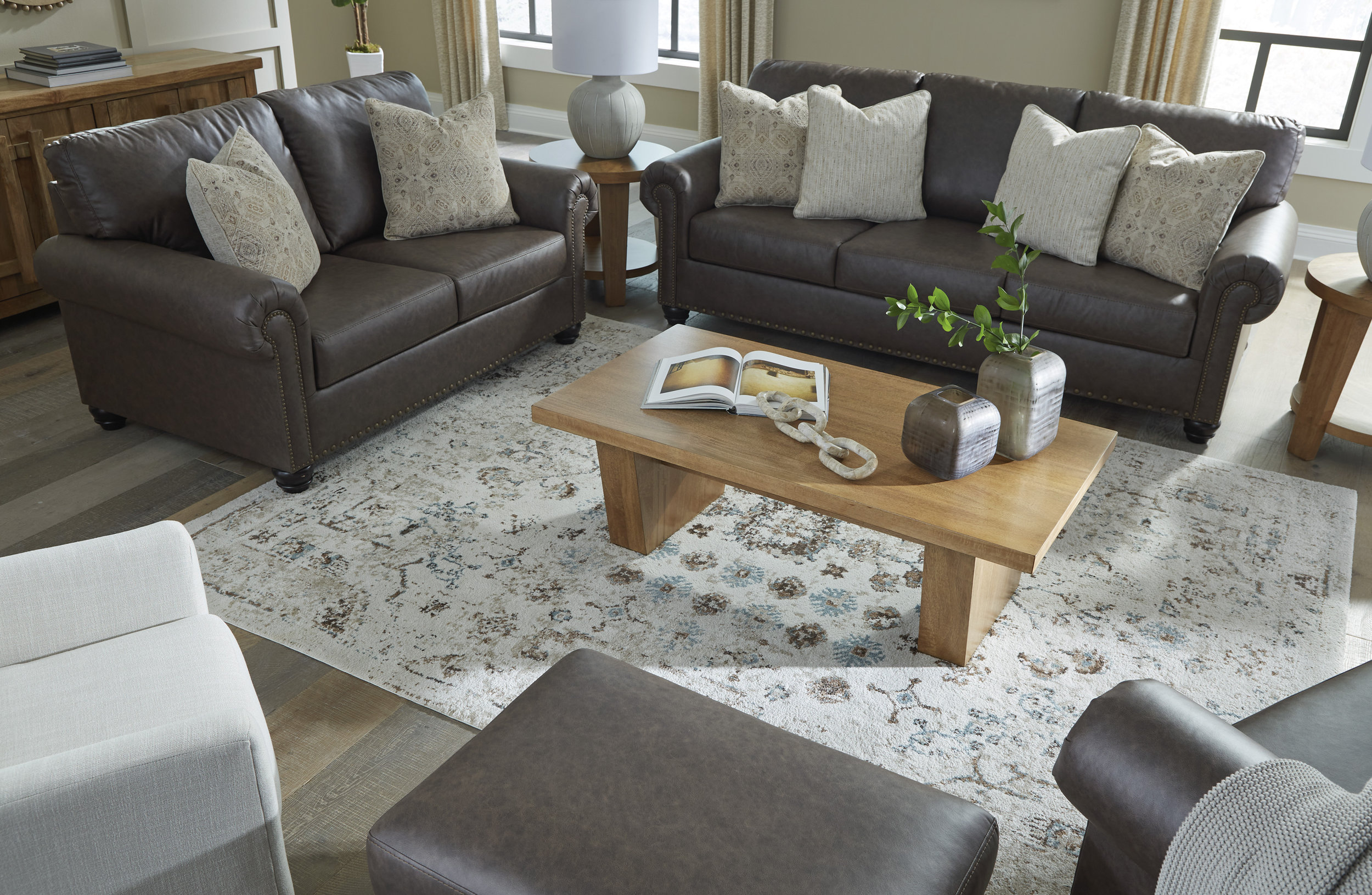 Roxmere Faux Leather Living Room Set