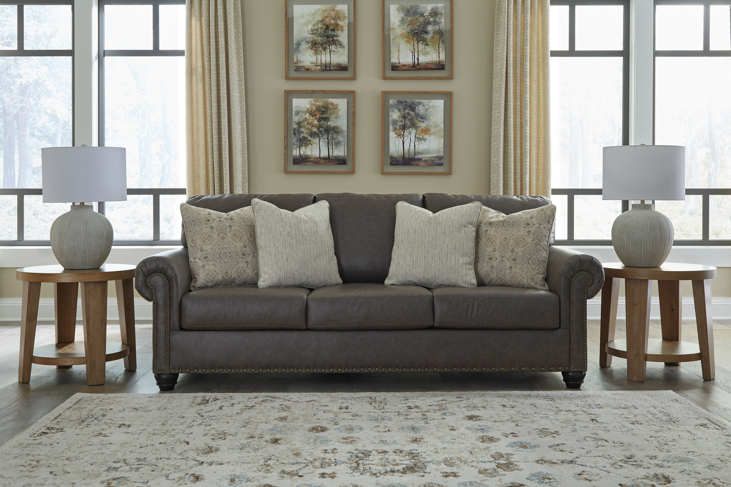 Roxmere Faux Leather Living Room Set