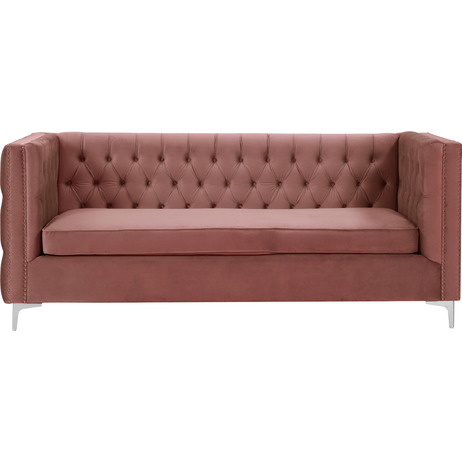 Rhett Velvet Tufted L-Shaped Sectional Sofa w/Left Facing Chaise