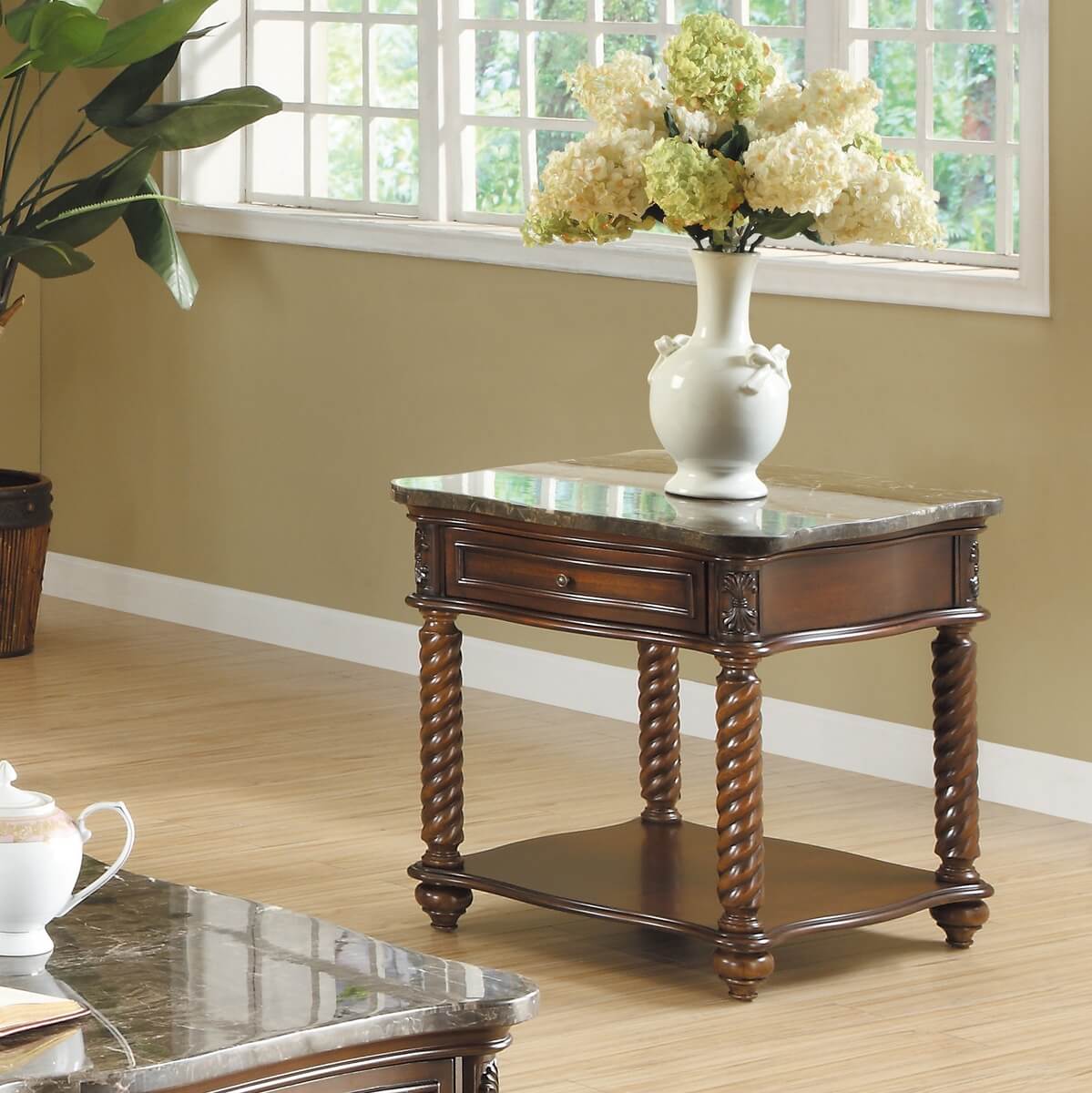 Lockwood Marble Occasional Table Set by Homelegance