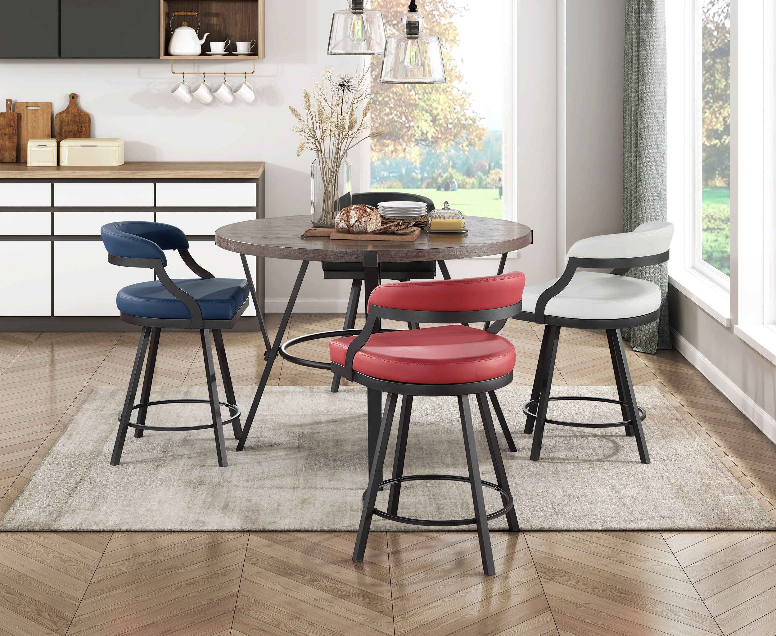 Crowley Round Wood/Metal Counter Height Table