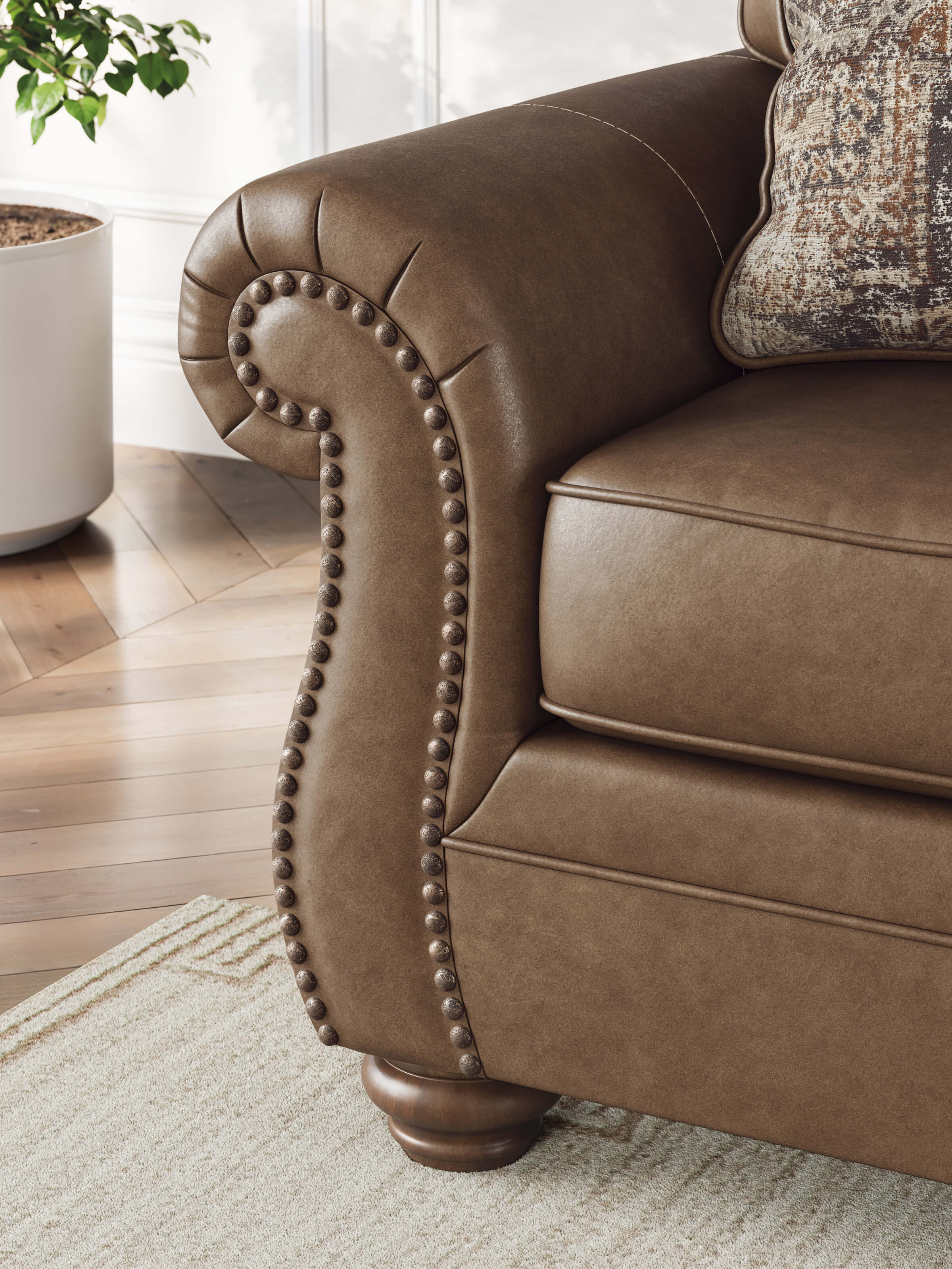 Chasemore Faux Leather Sofa