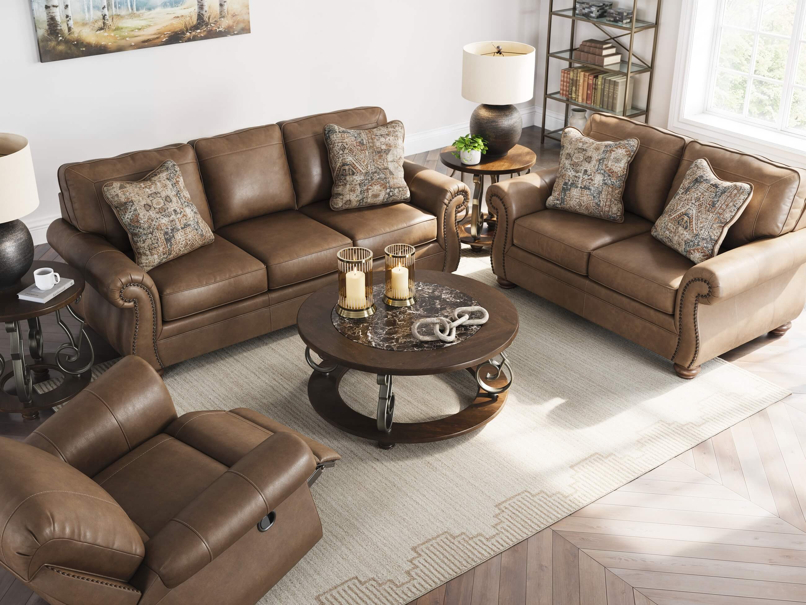 Chasemore Faux Leather Living Room Set