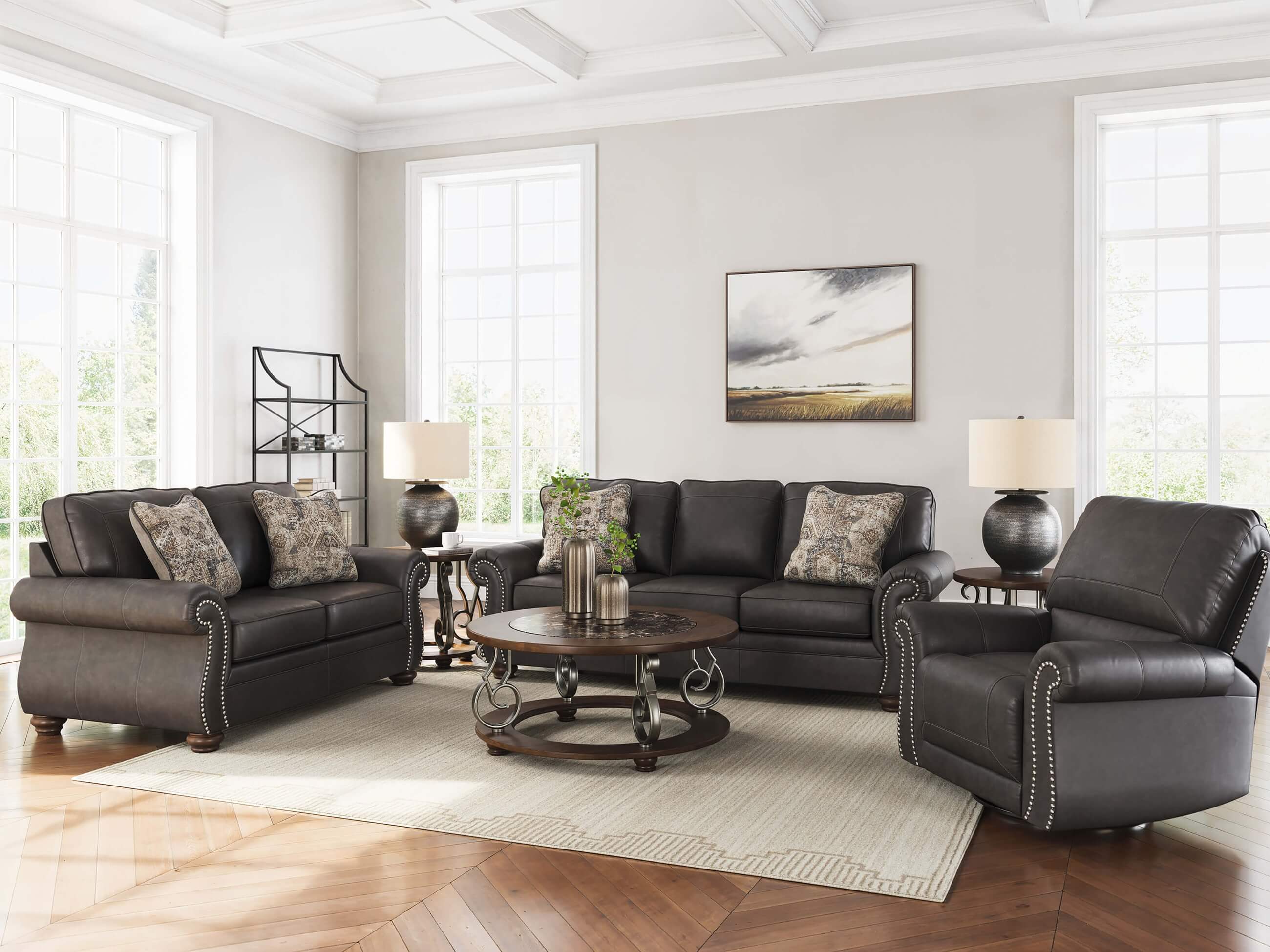 Chasemore Faux Leather Living Room Set