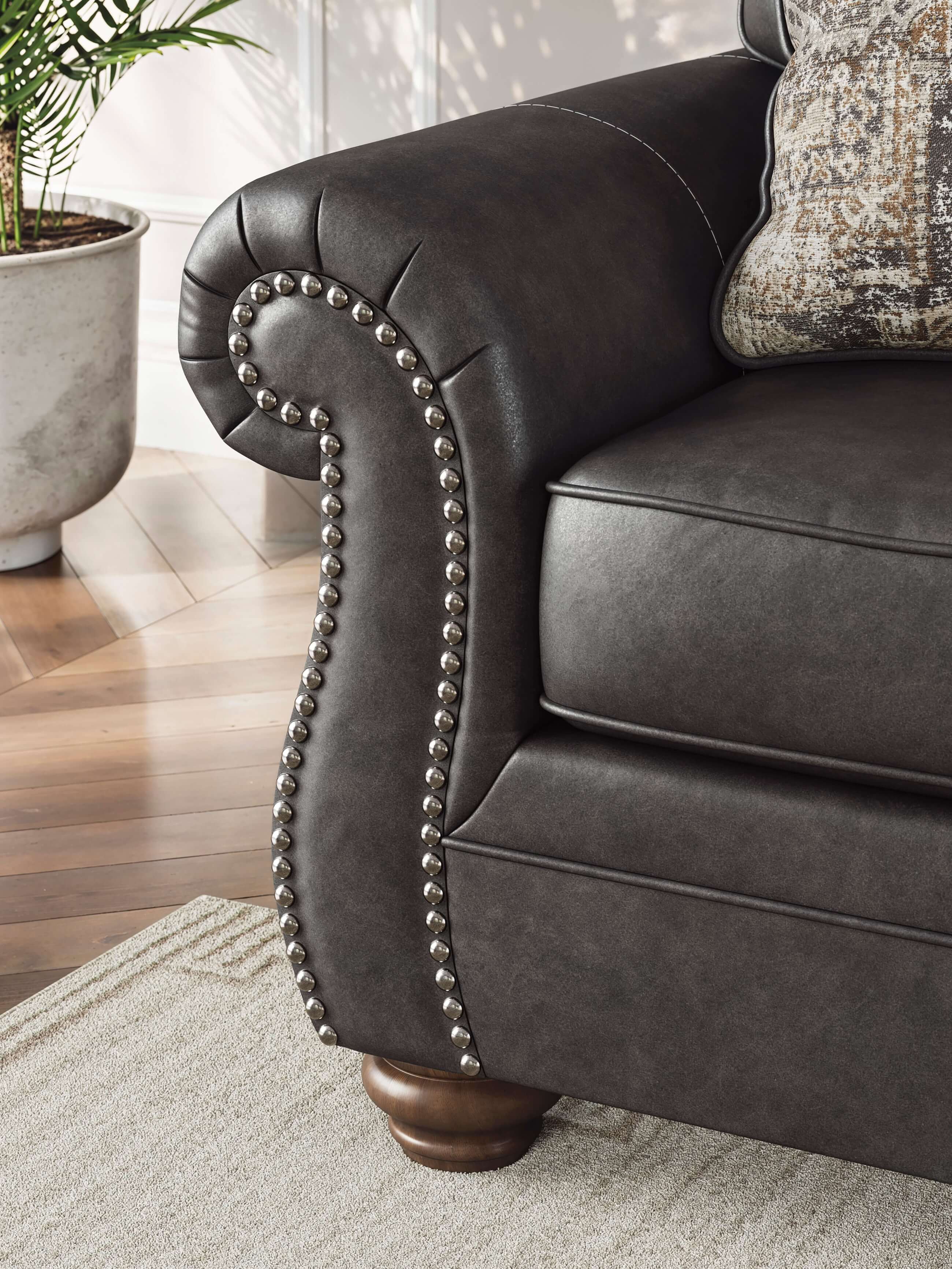 Chasemore Faux Leather Sofa
