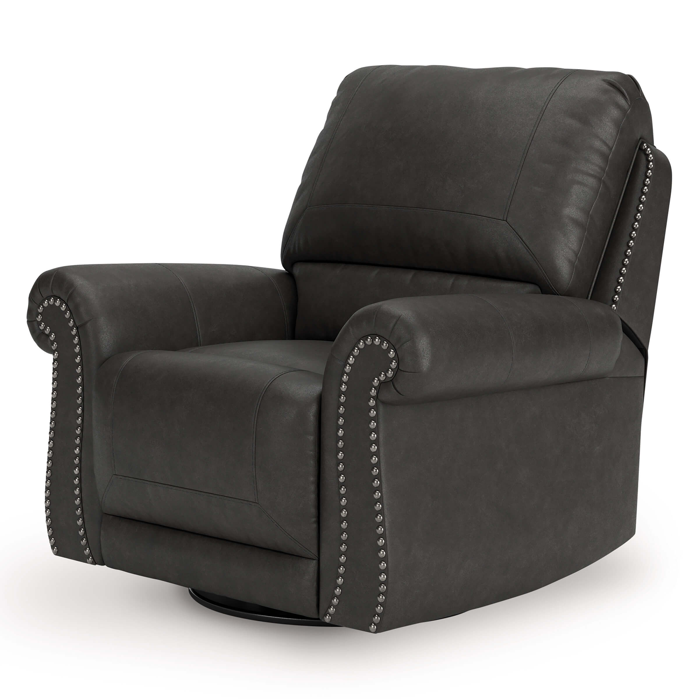 Chasemore Faux Leather Swivel Glider Recliner