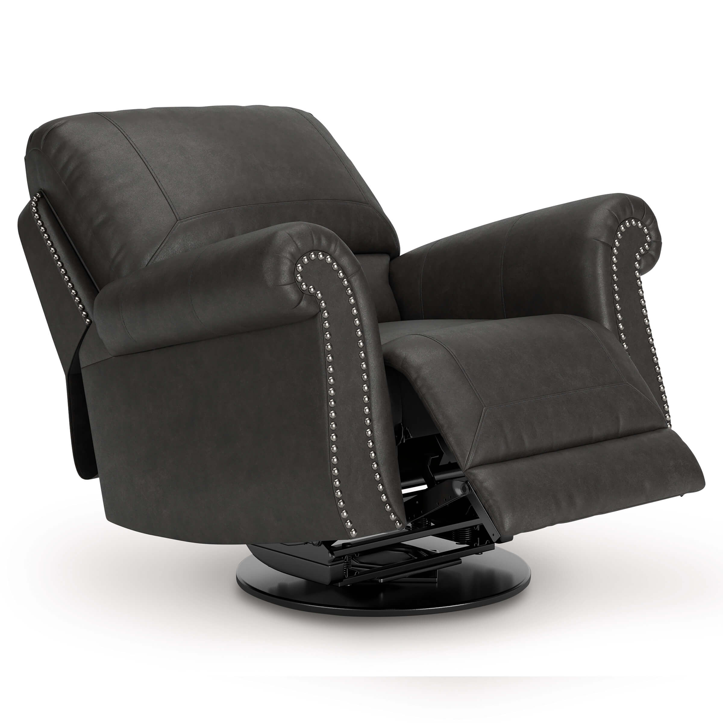 Chasemore Faux Leather Swivel Glider Recliner