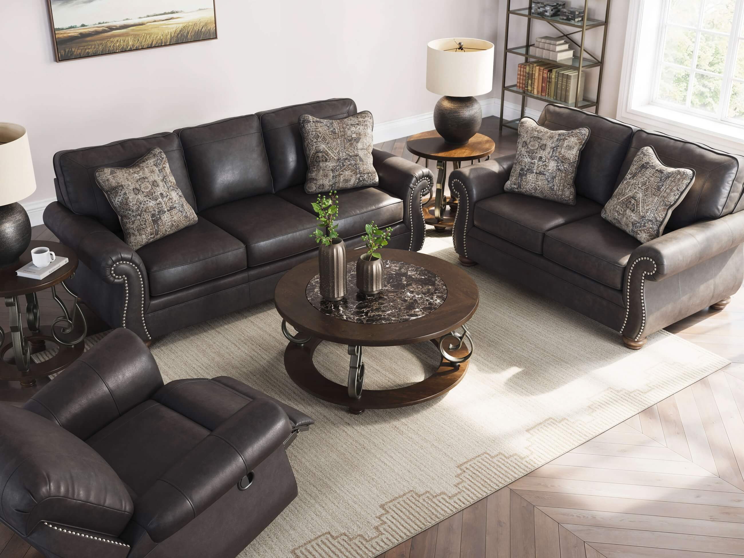 Chasemore Faux Leather Living Room Set