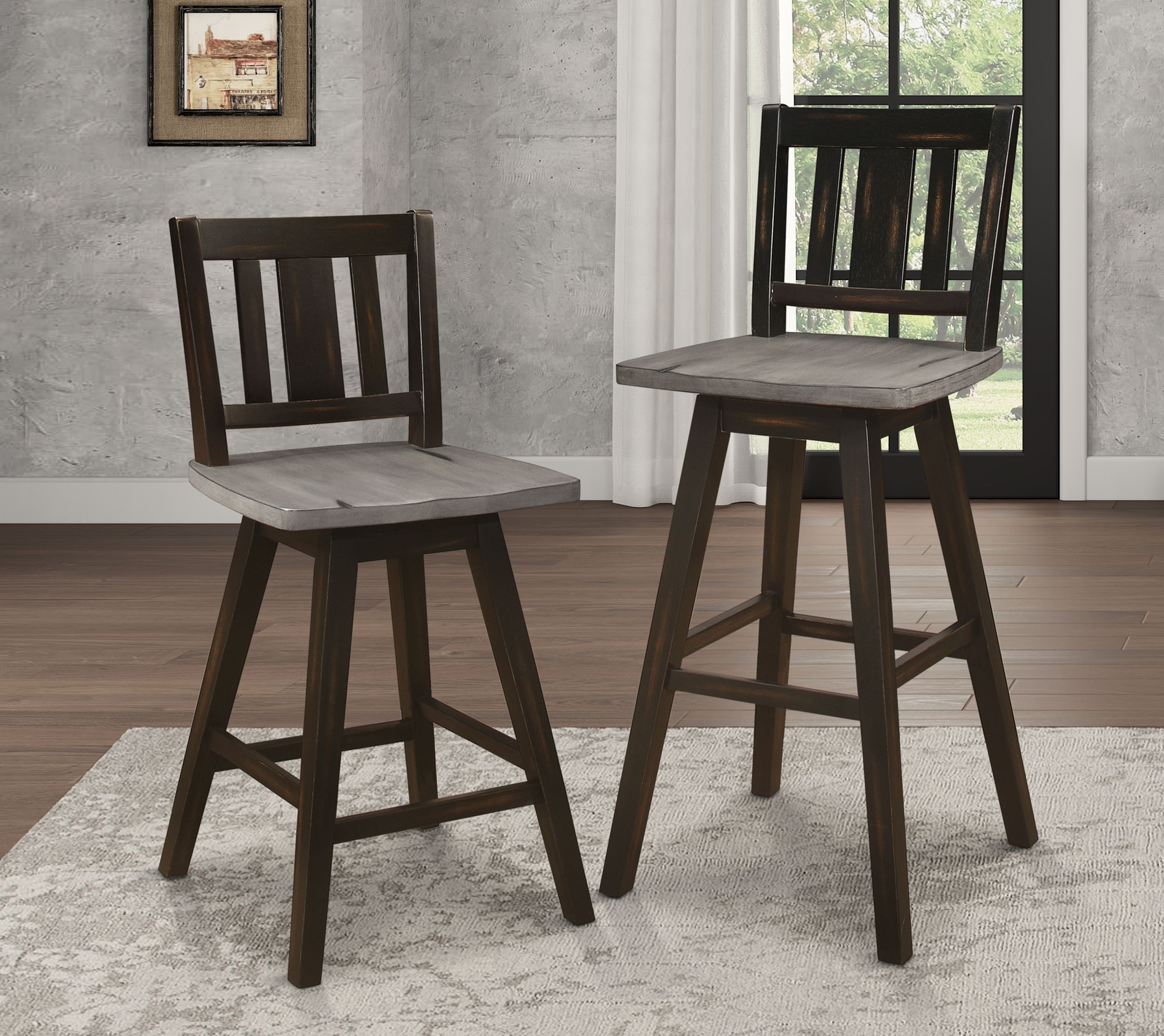 Amsonia Wood Swivel Counter Height Chair