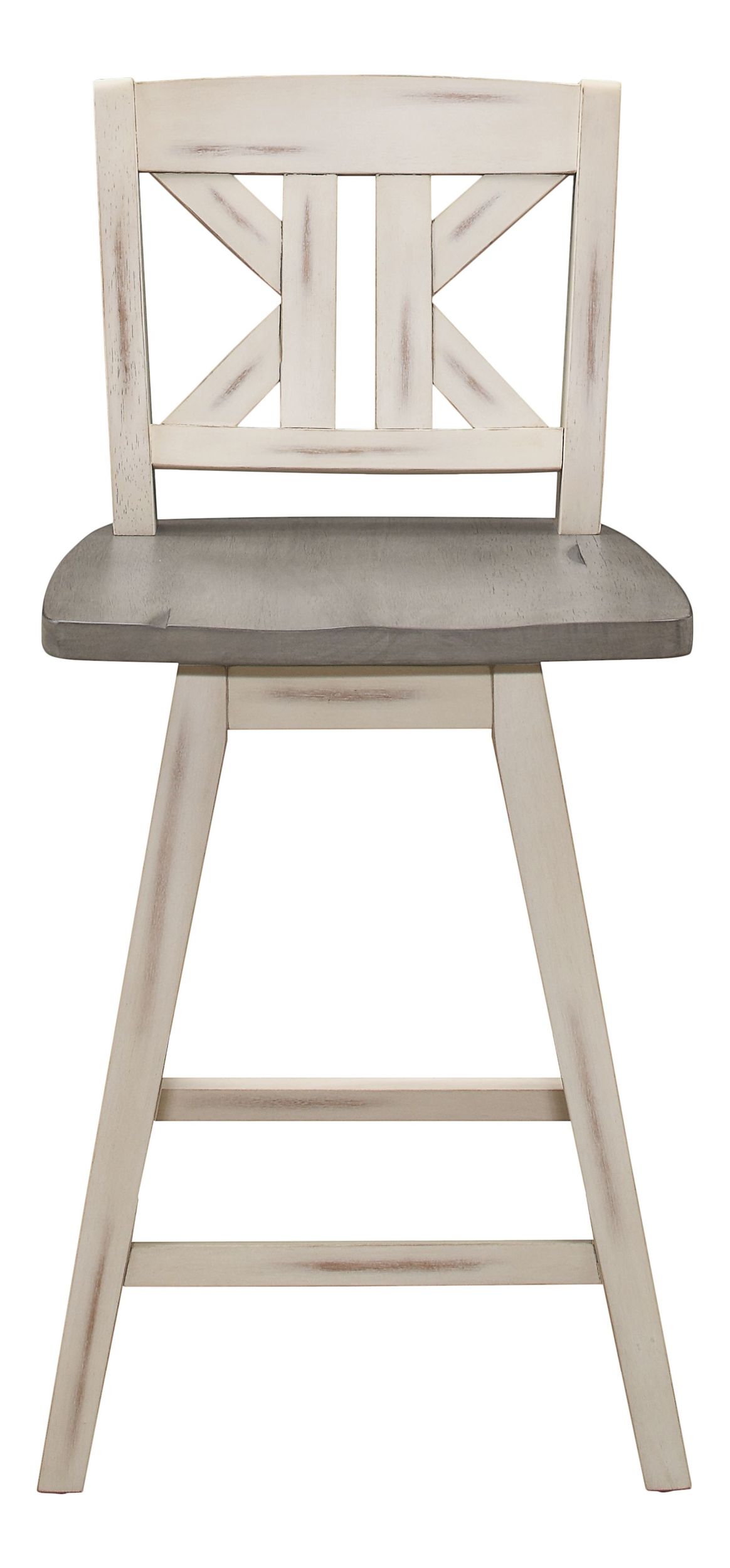 Amsonia Wood Swivel Counter Height Chair with Divided X-Back