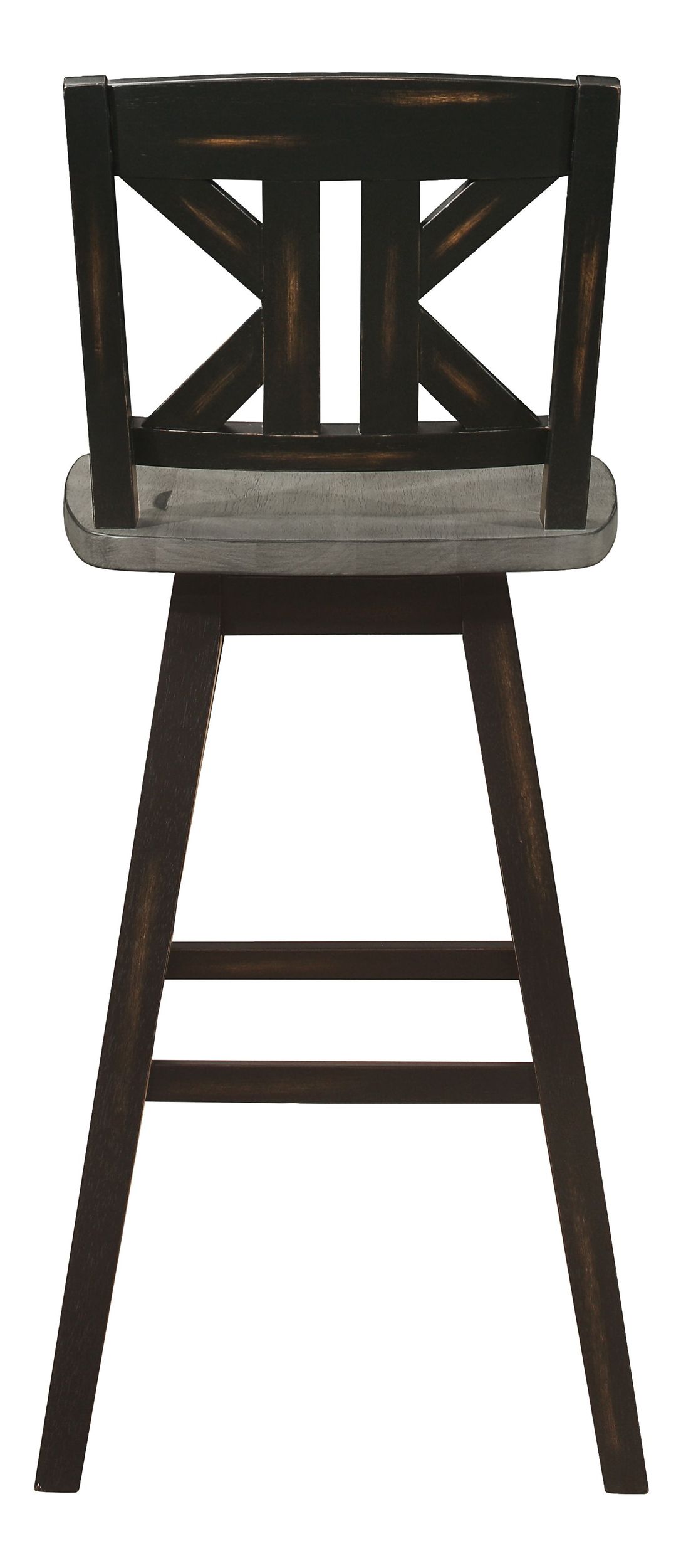 Amsonia Wood Swivel Pub Height Chair with Divided X-Back