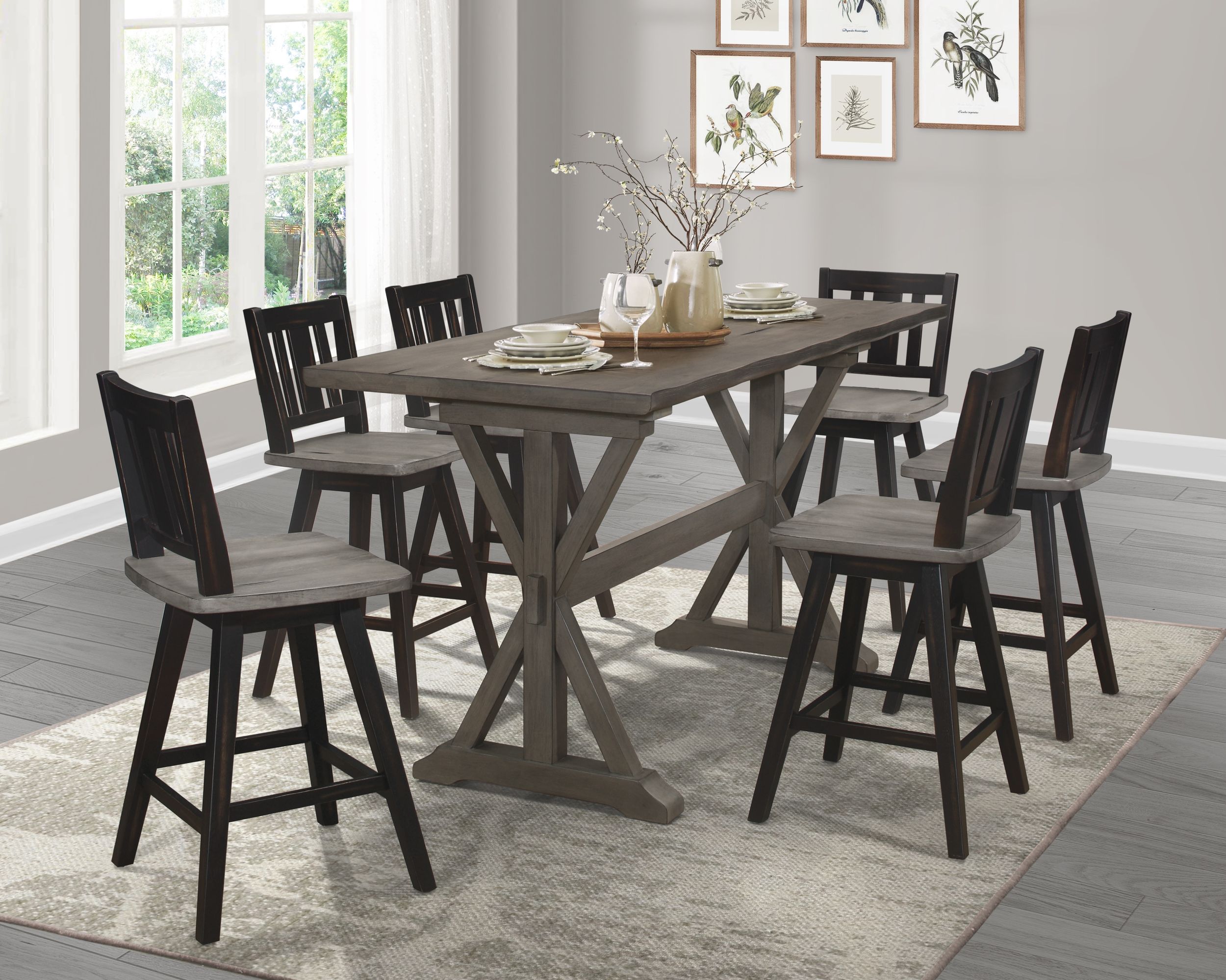 Amsonia Wood Swivel Counter Height Chair