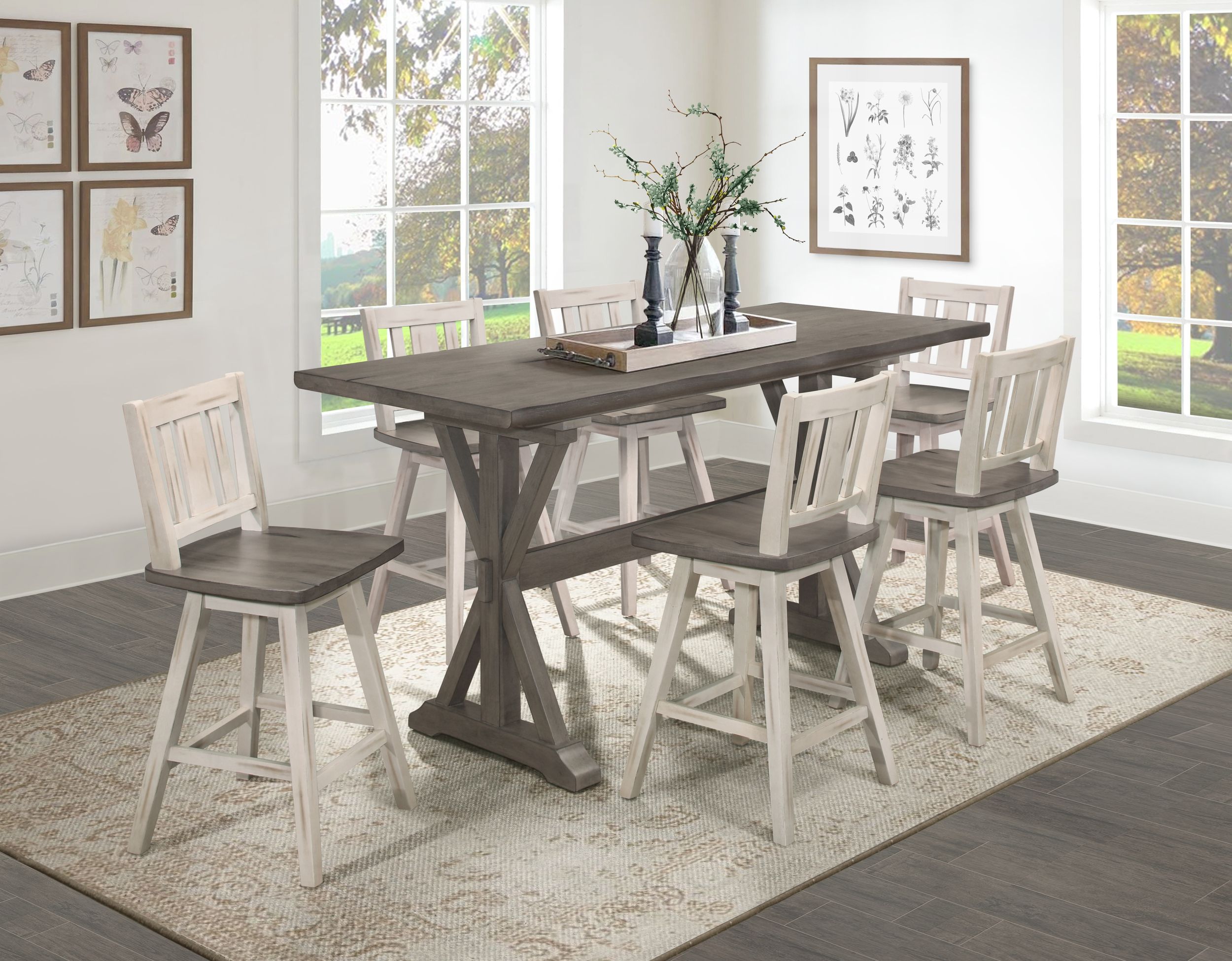 Amsonia Wood Swivel Counter Height Chair