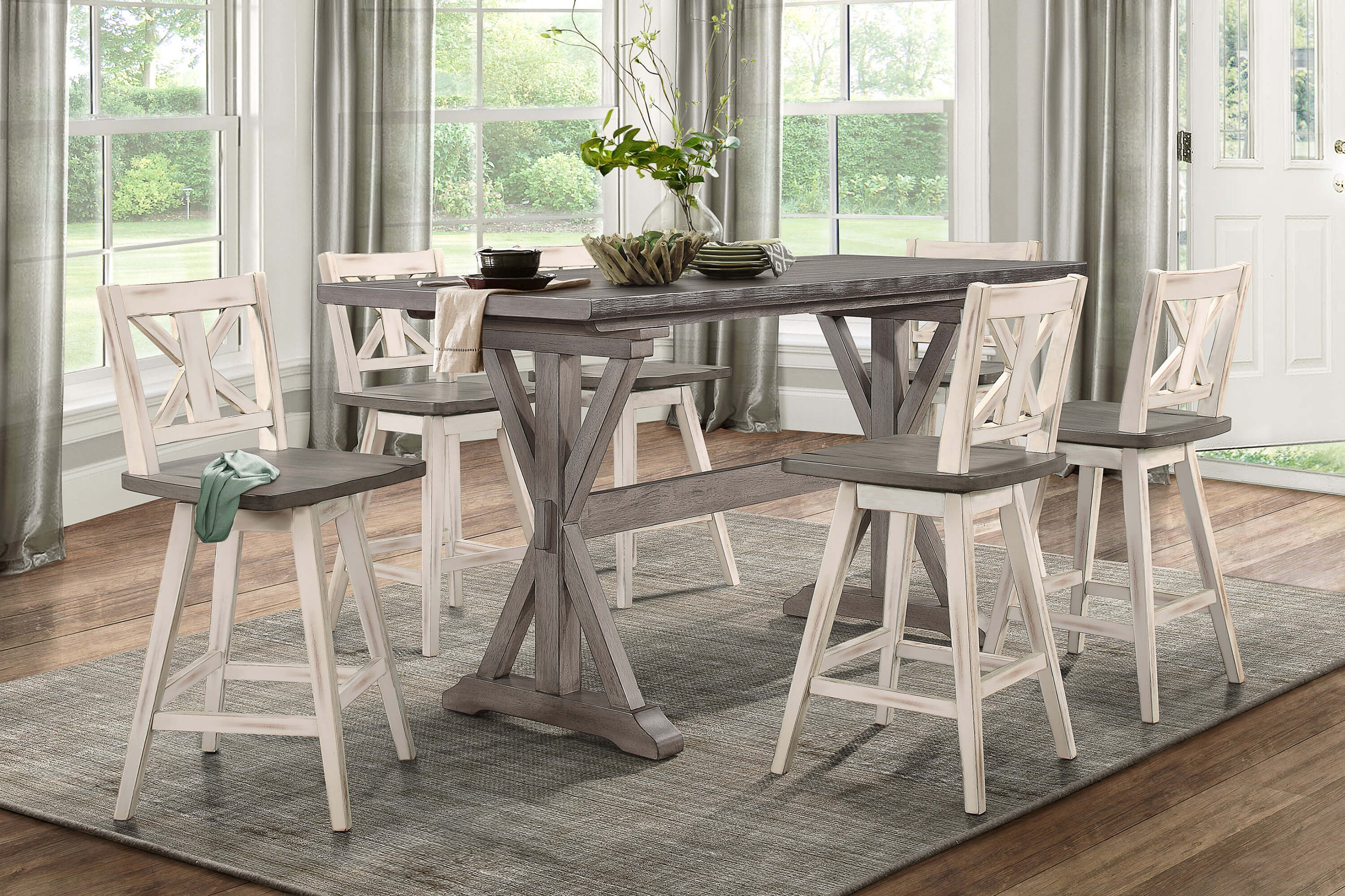 Amsonia Rustic Rectangular Counter Height Table