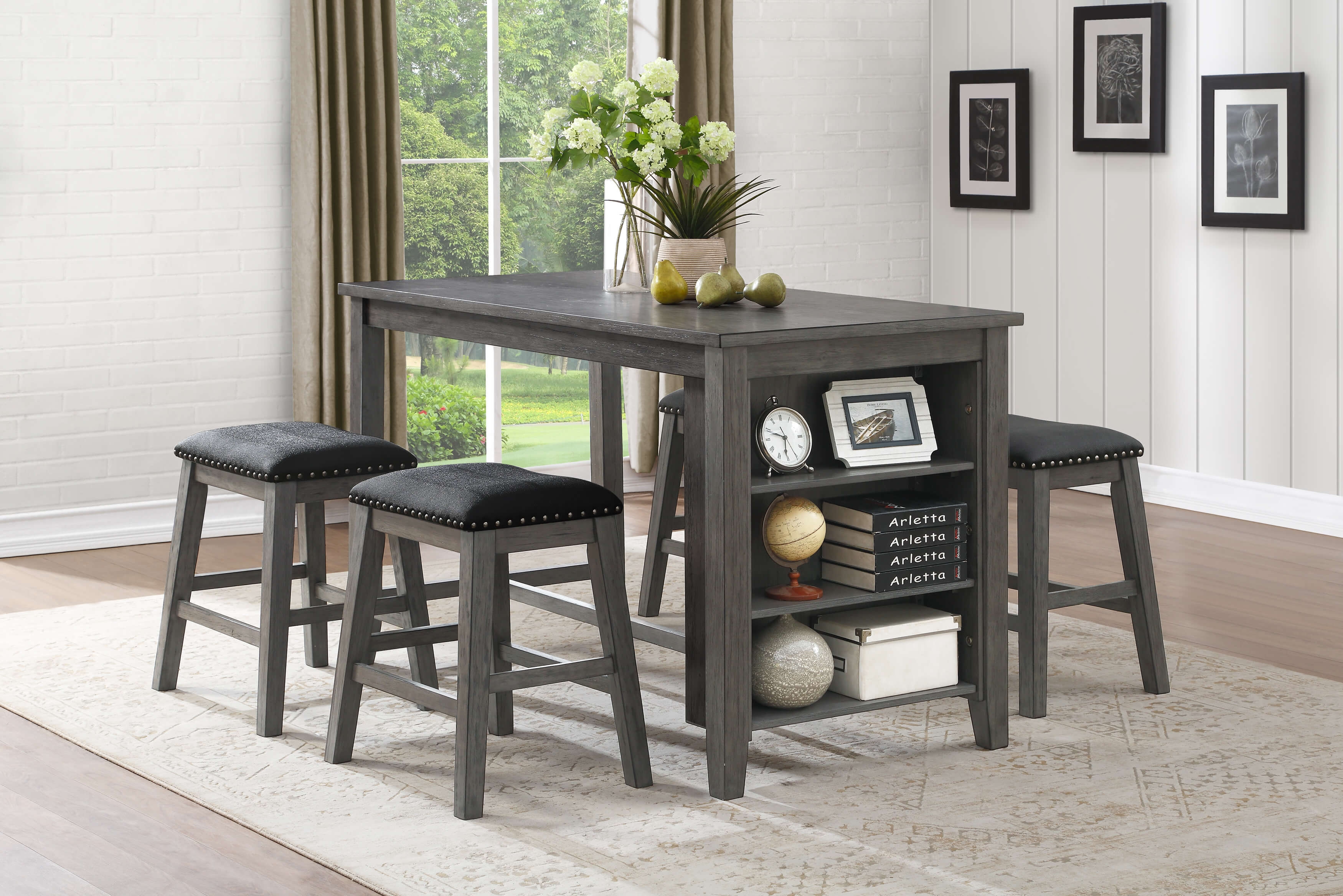 Timbre Transitional Rectangular Wood Counter Height Table