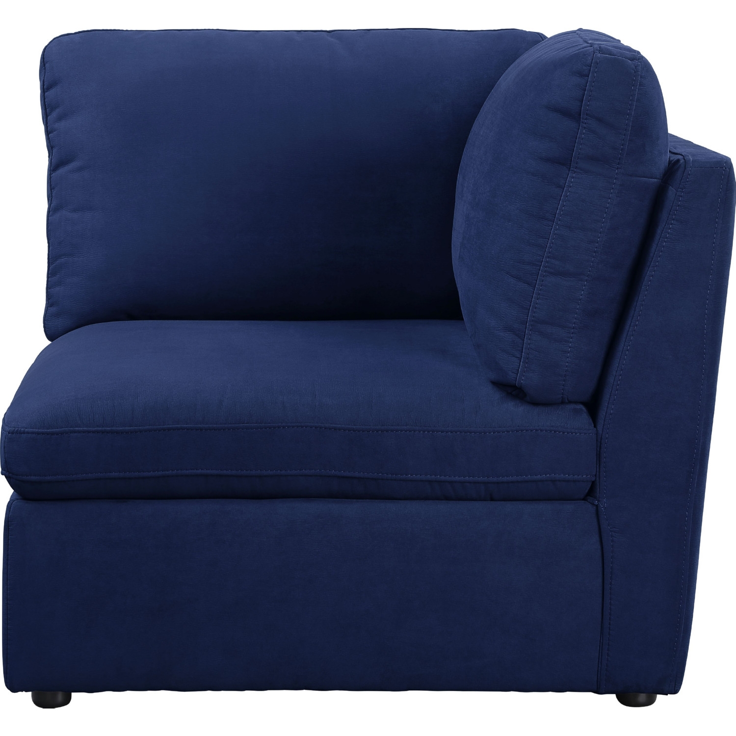 Corner Wedge with Fabric Seat and Pillow Back, Blue