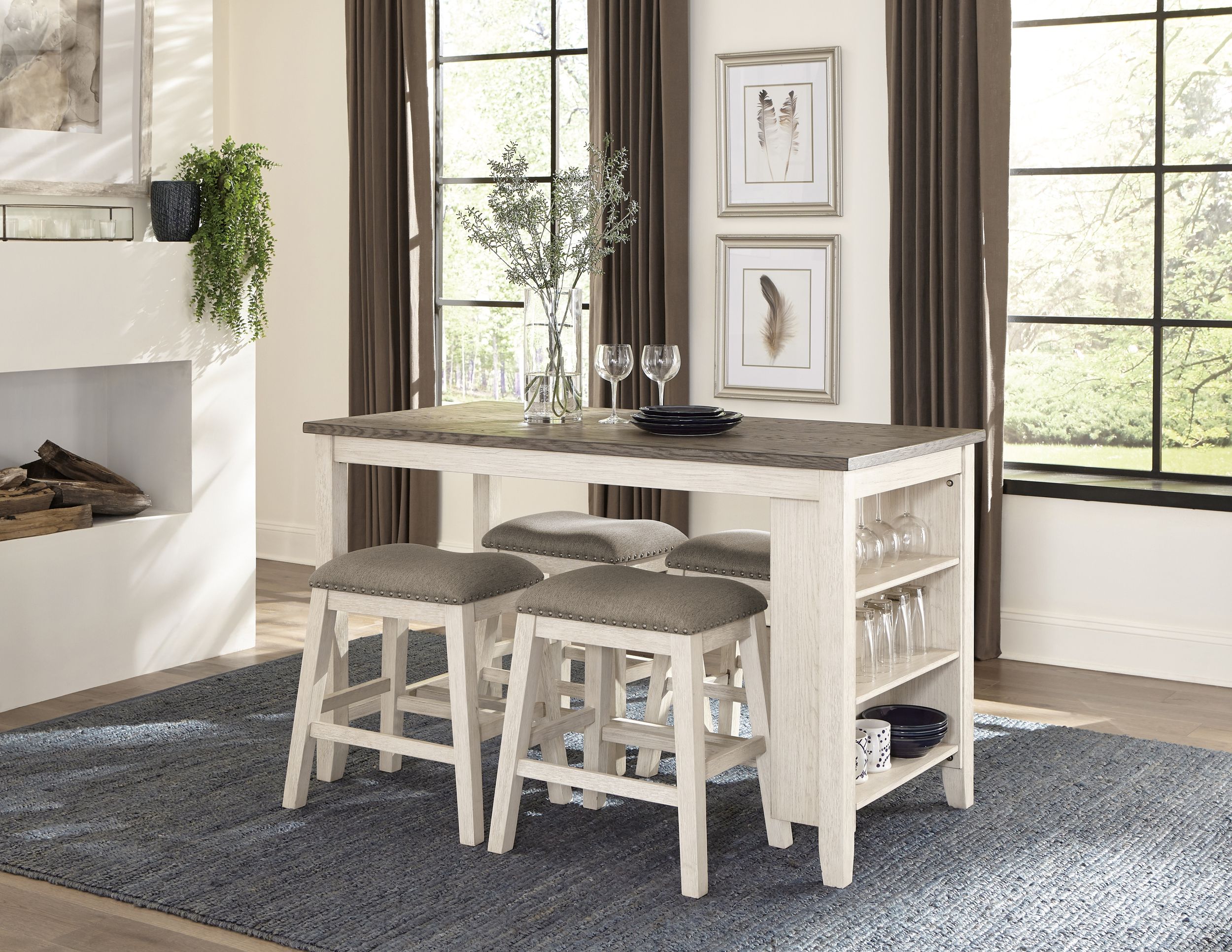 Timbre Rectangular Wood Counter Height Table