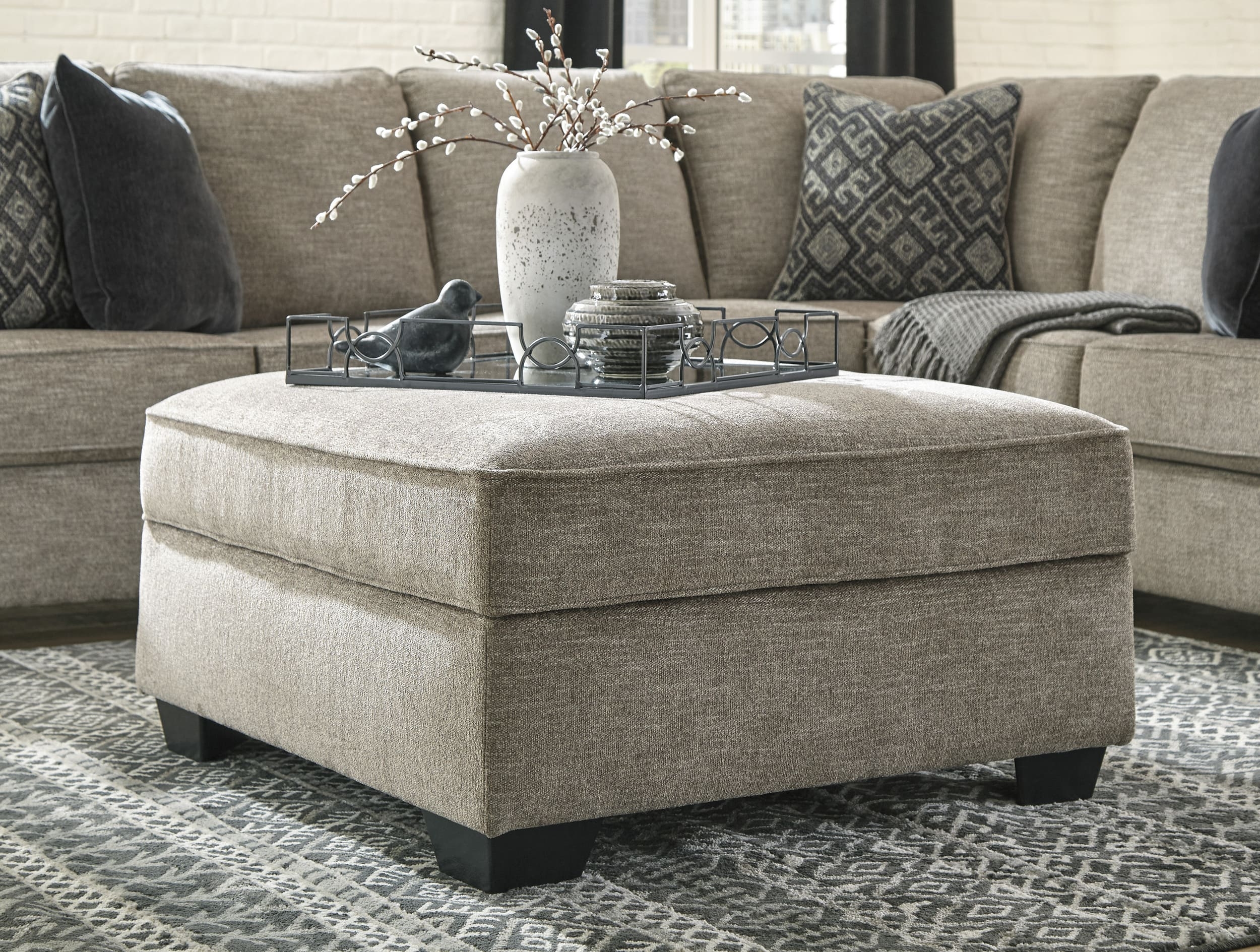 Bovarian Polyester Ottoman w/Storage