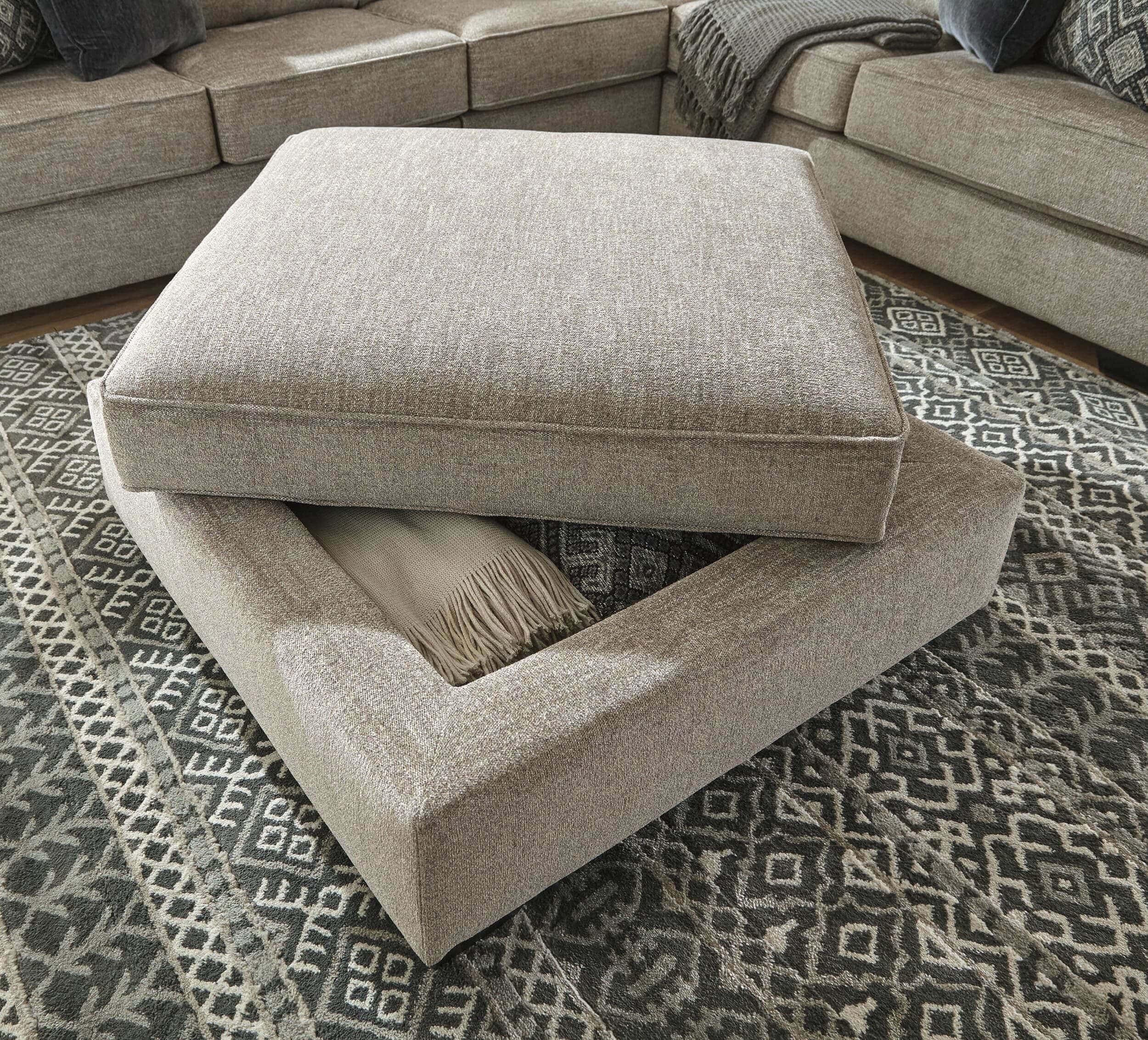 Bovarian Polyester Ottoman w/Storage