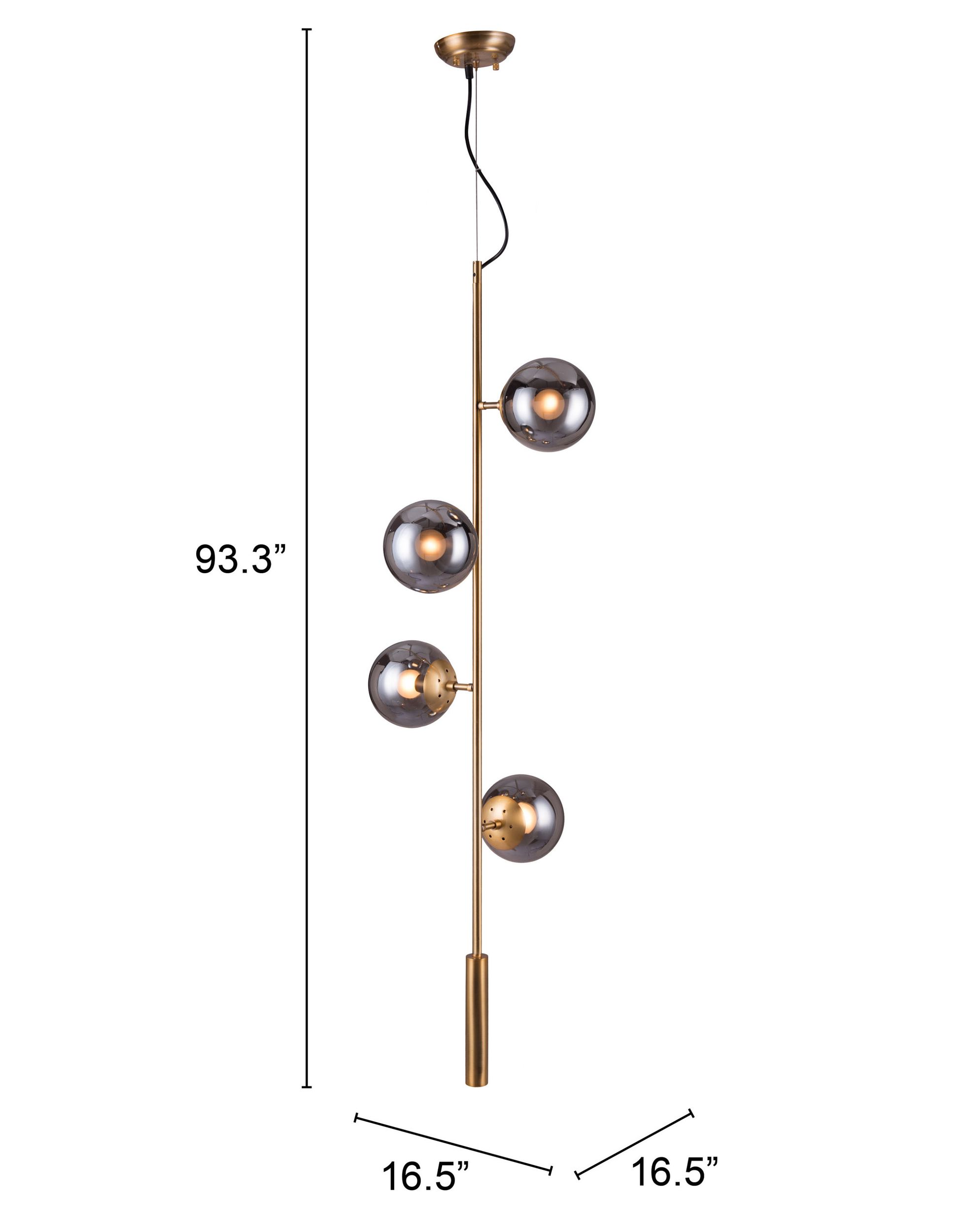 Zatara Tinted Glass/Steel Ceiling Lamp