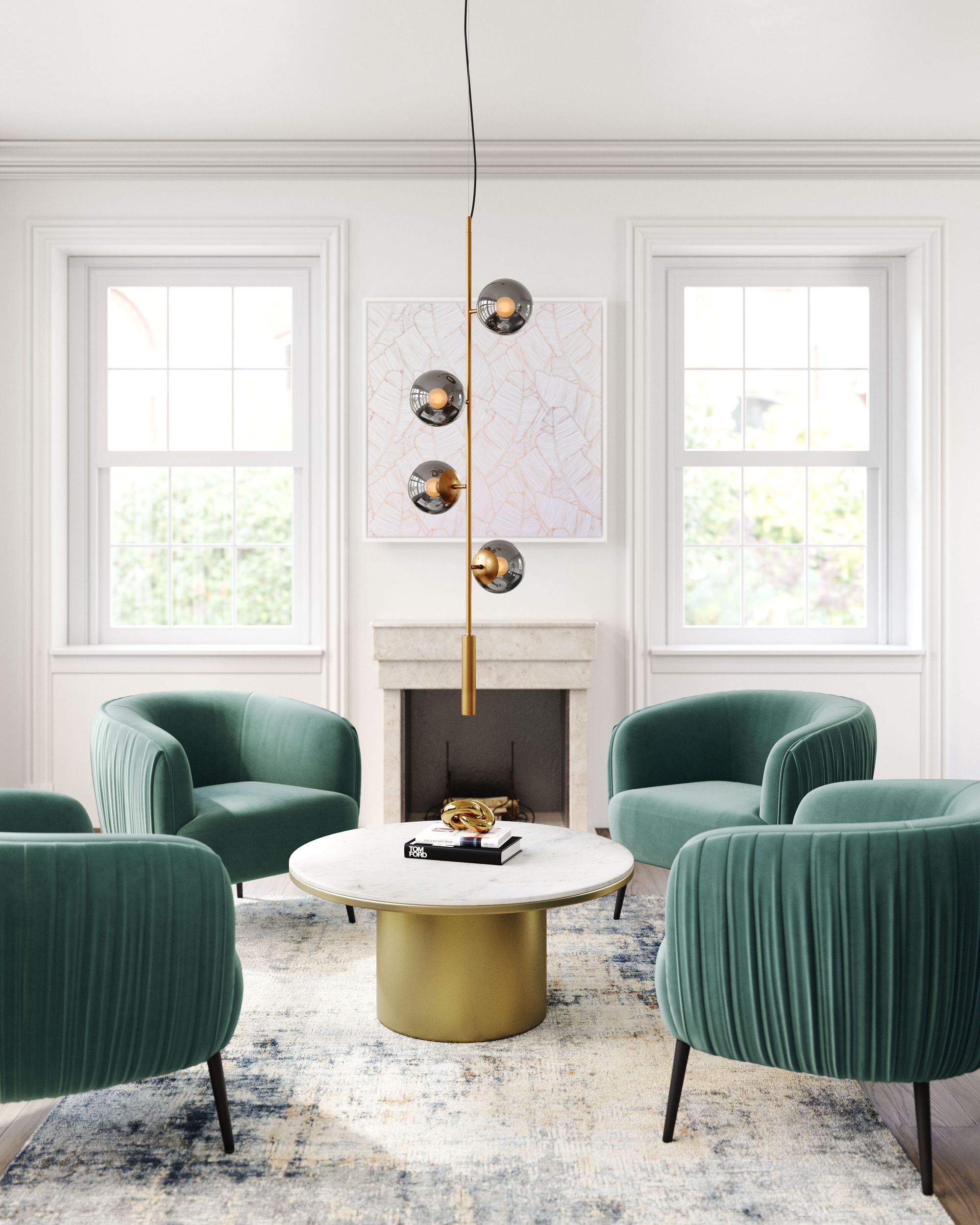 Zatara Tinted Glass/Steel Ceiling Lamp