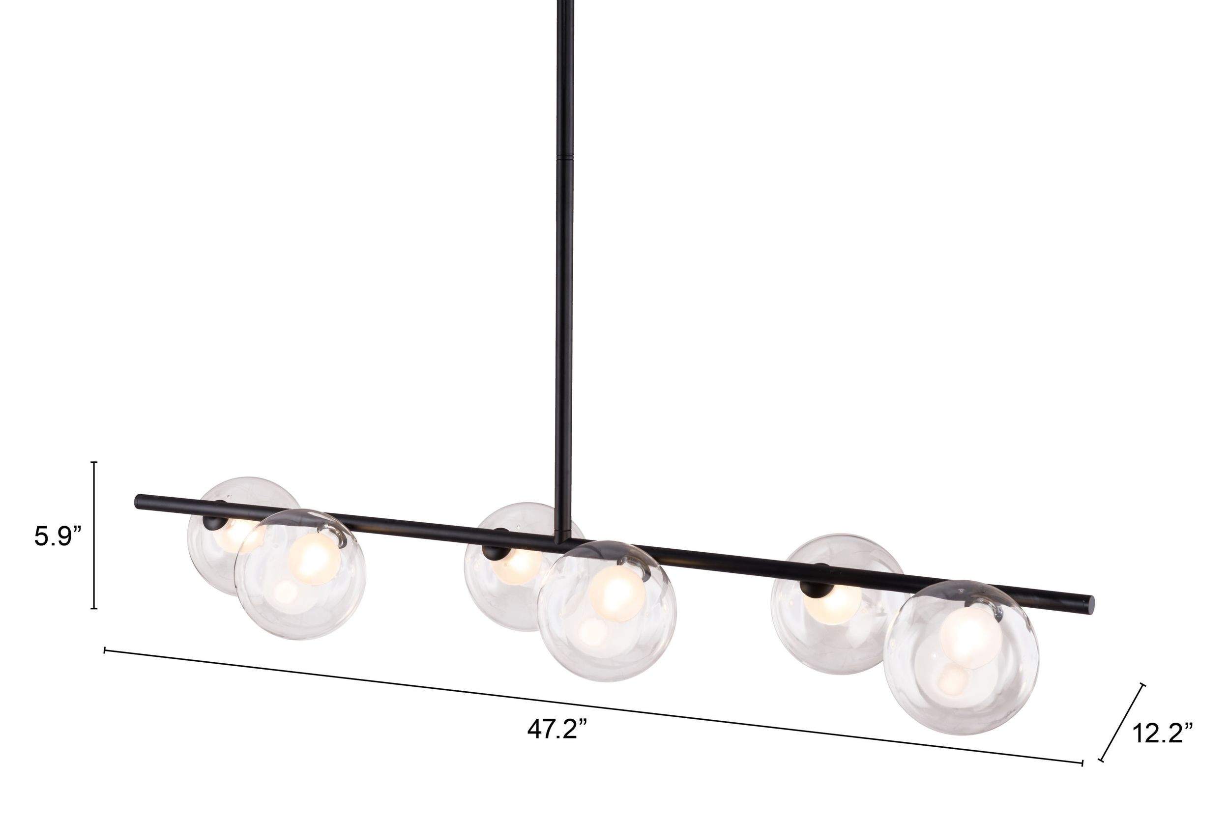 Keyoz Glass/Steel Ceiling Lamp