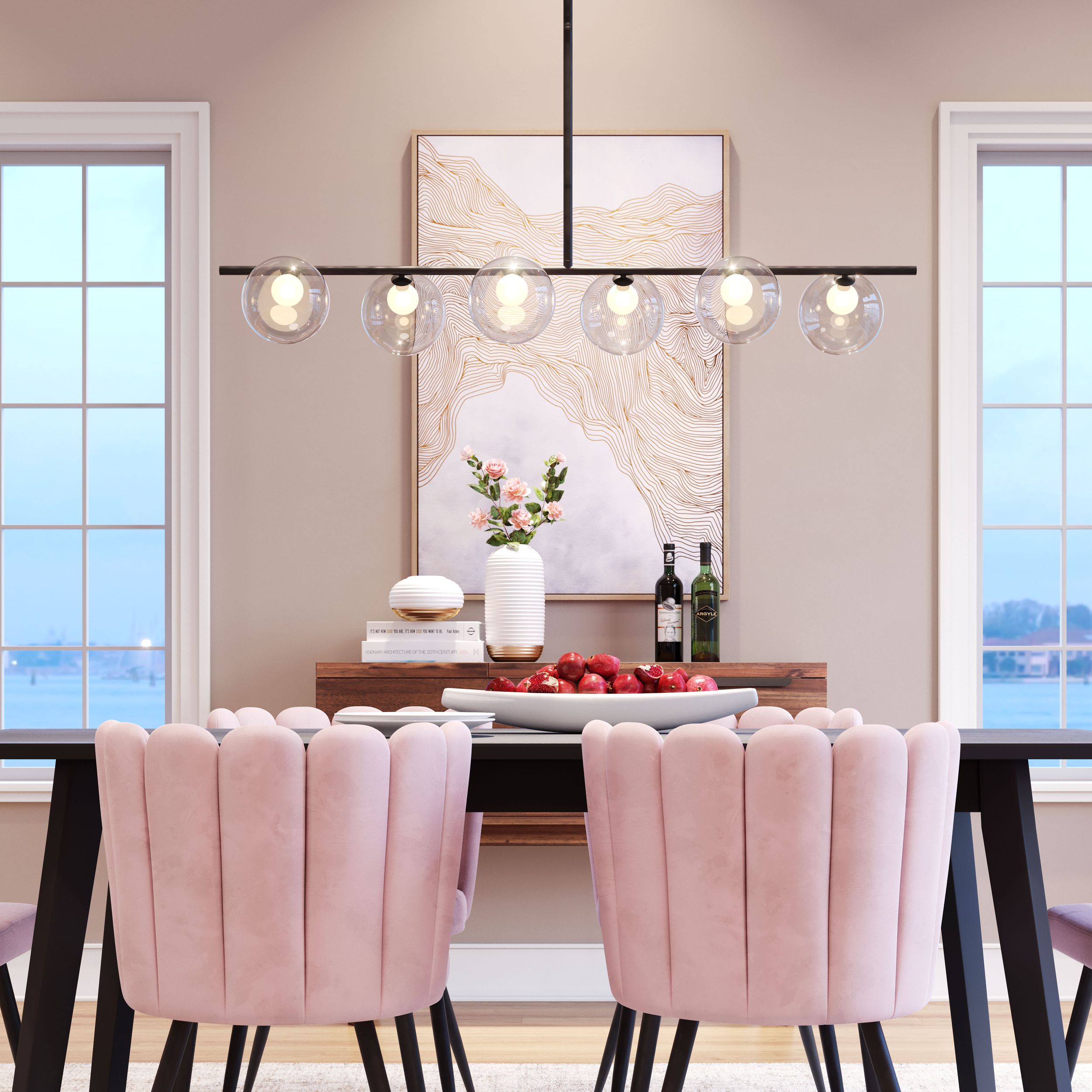 Keyoz Glass/Steel Ceiling Lamp