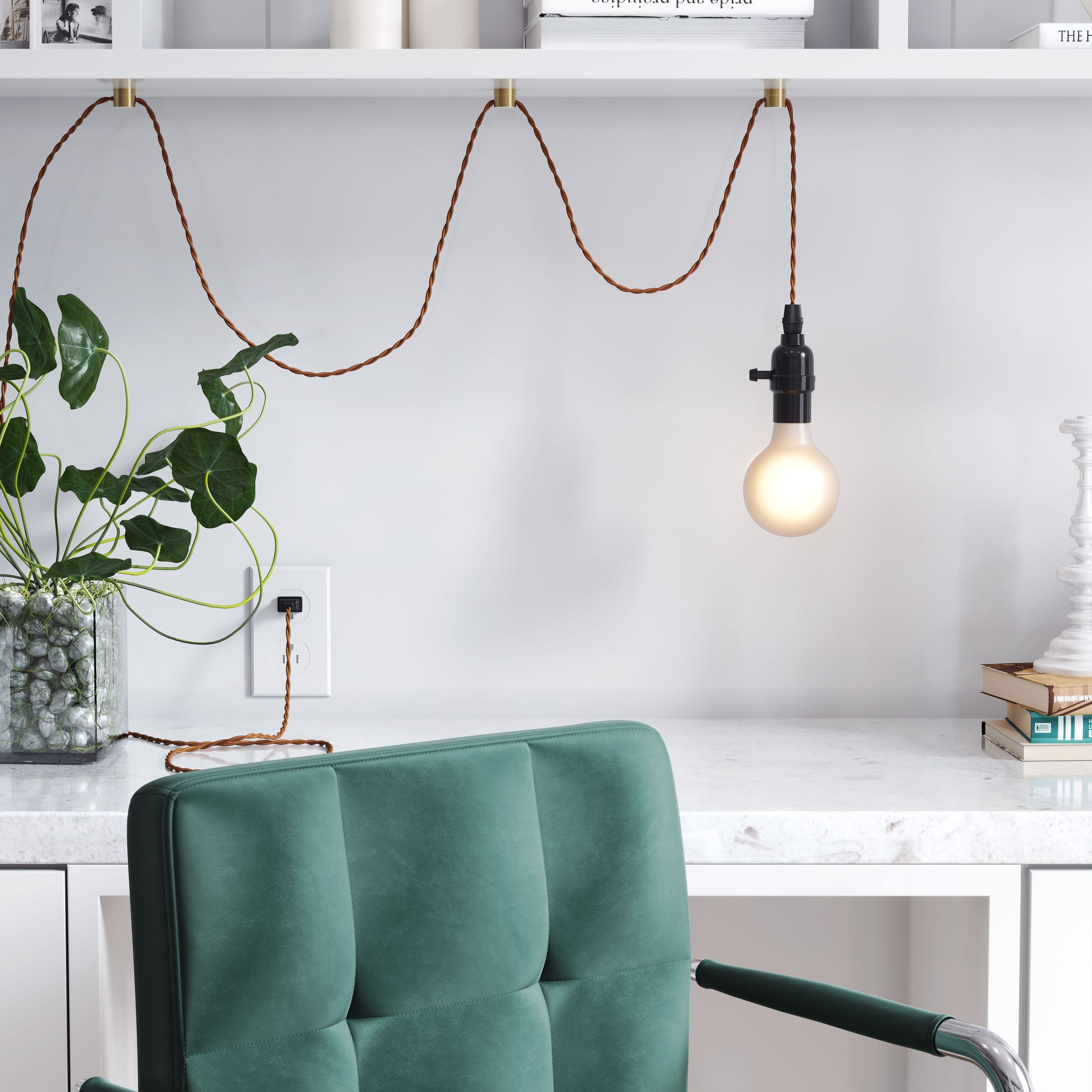 Molly Braided Nylon/Steel Ceiling Lamp