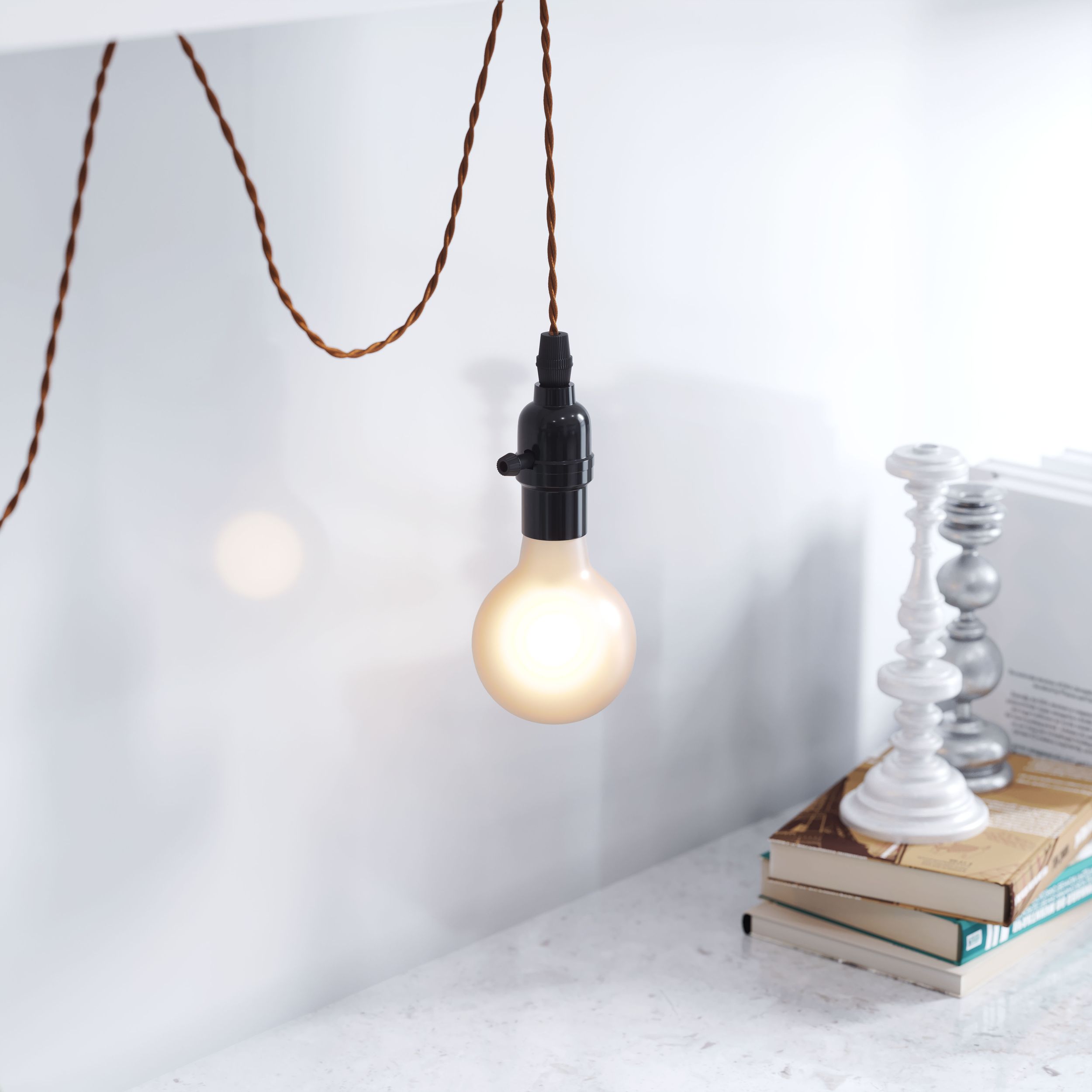 Molly Braided Nylon/Steel Ceiling Lamp