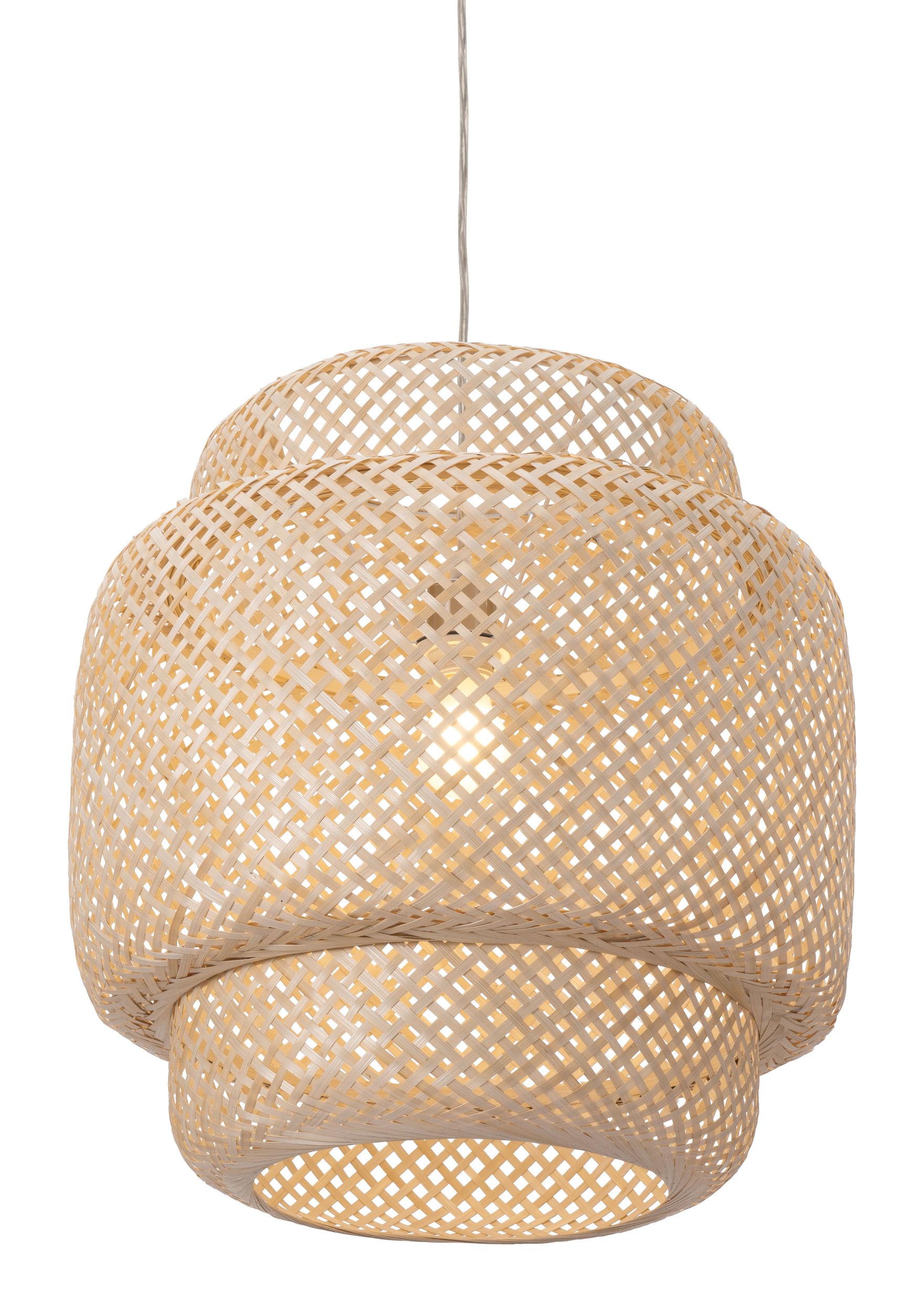Finch Bamboo/Steel Ceiling Lamp