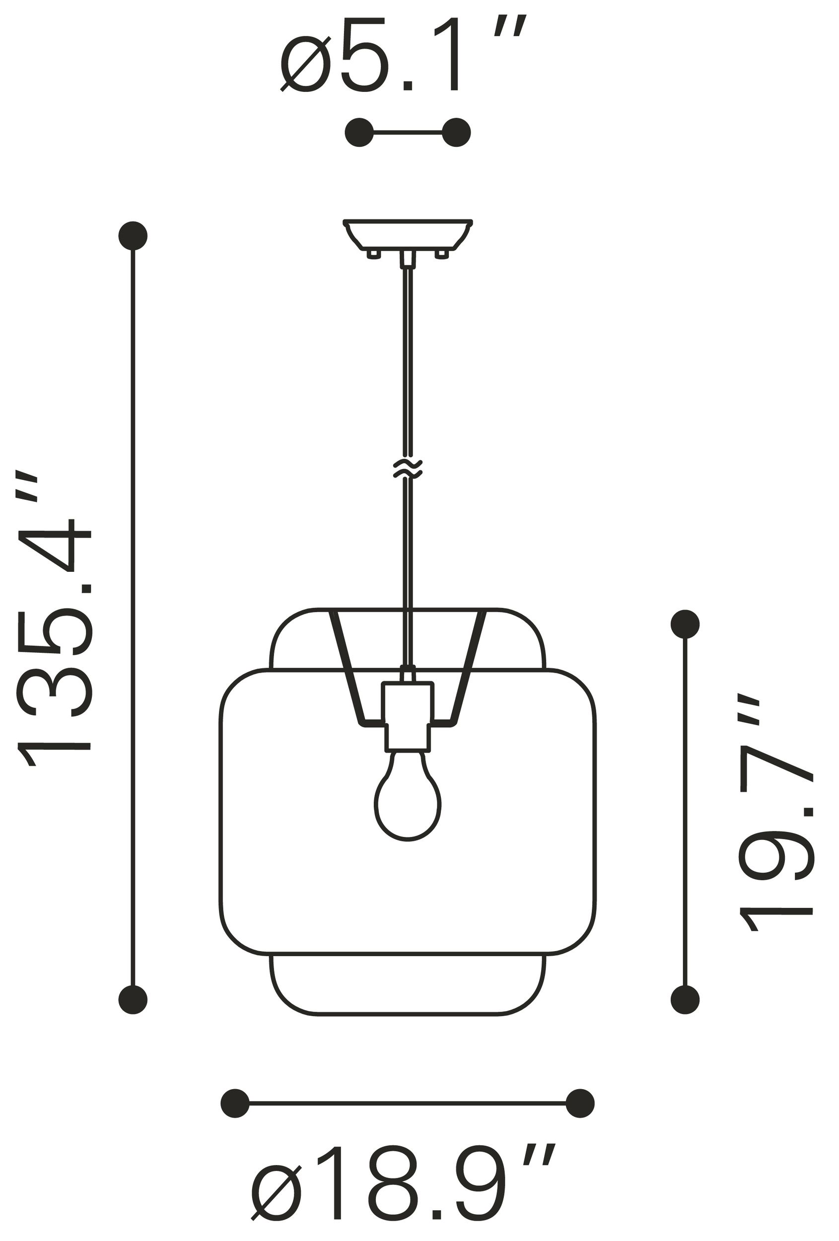 Finch Bamboo/Steel Ceiling Lamp