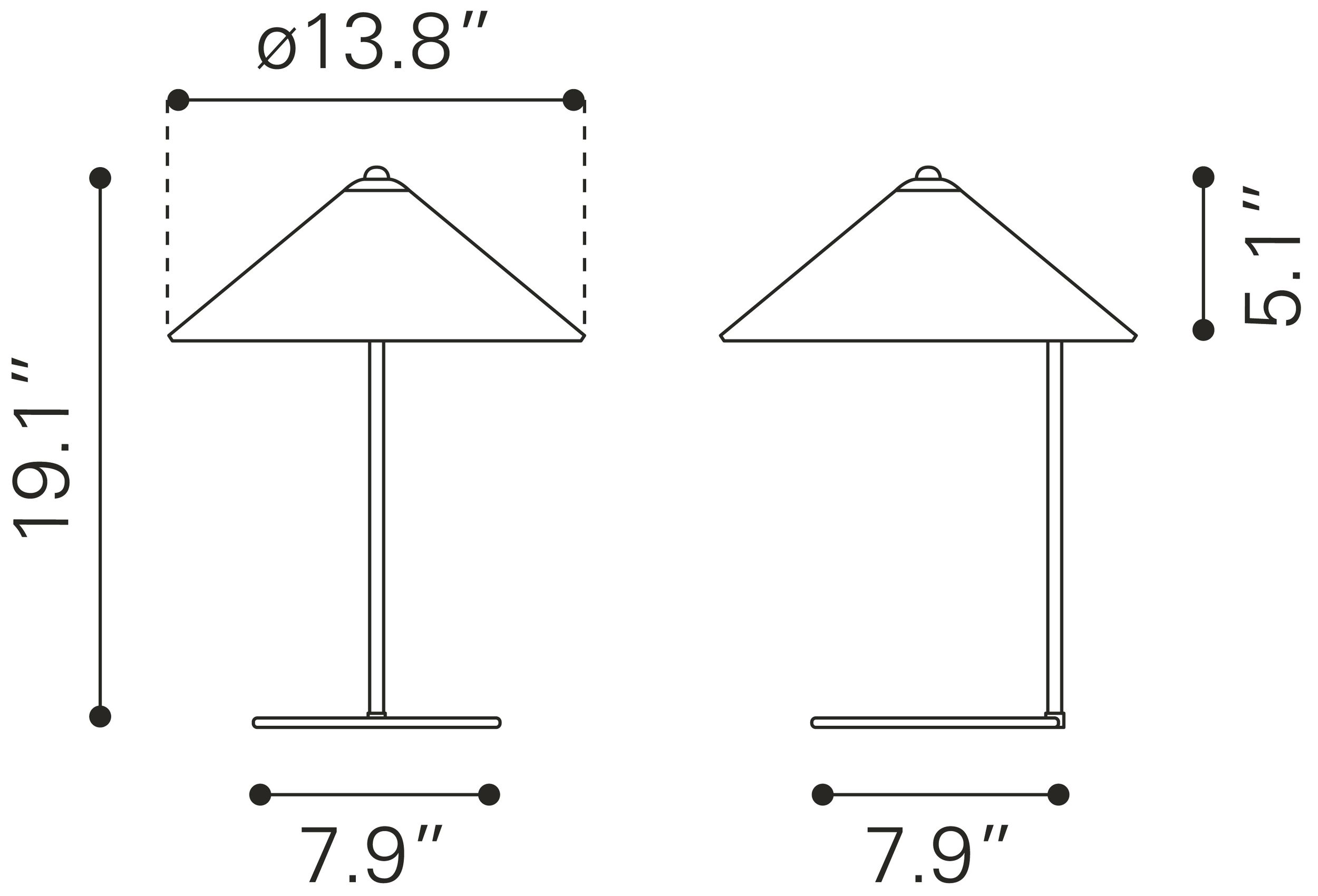 Charo PVC/Steel Table Lamp