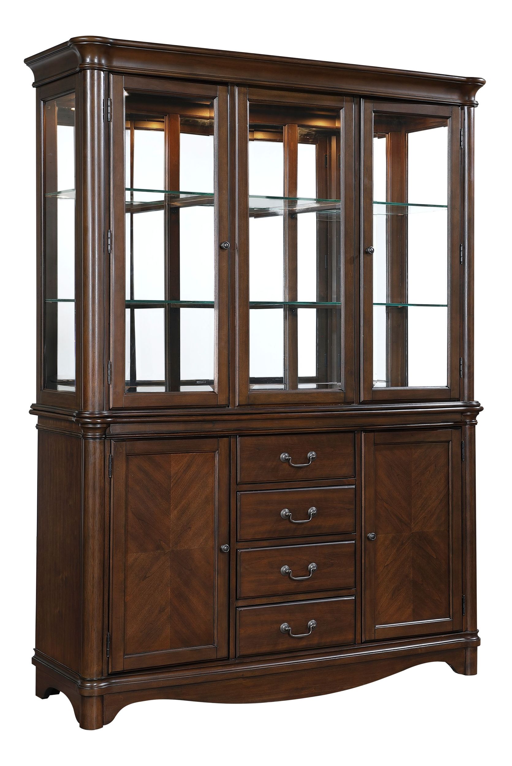 Rexford Wood Buffet & Hutch with 5 Doors & 4 Drawers