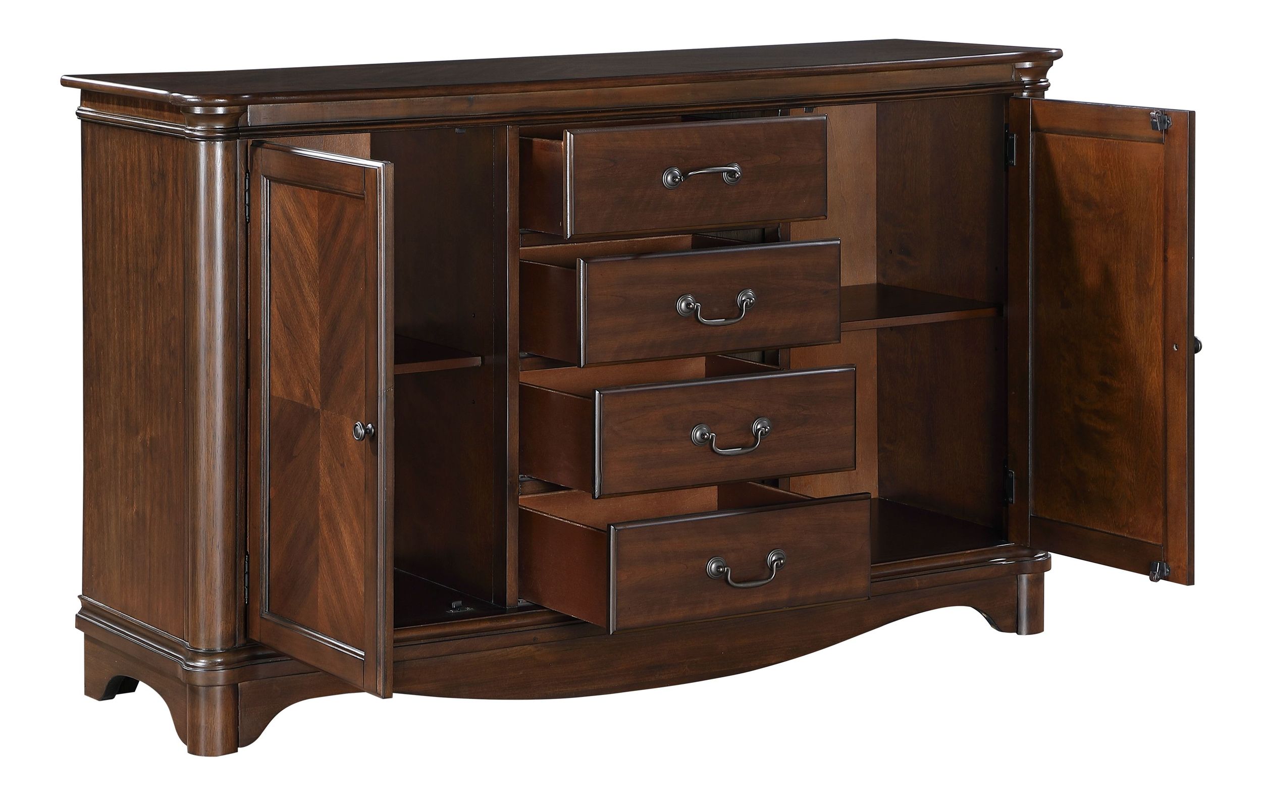 Rexford Wood Server with 2 Doors & 4 Drawers