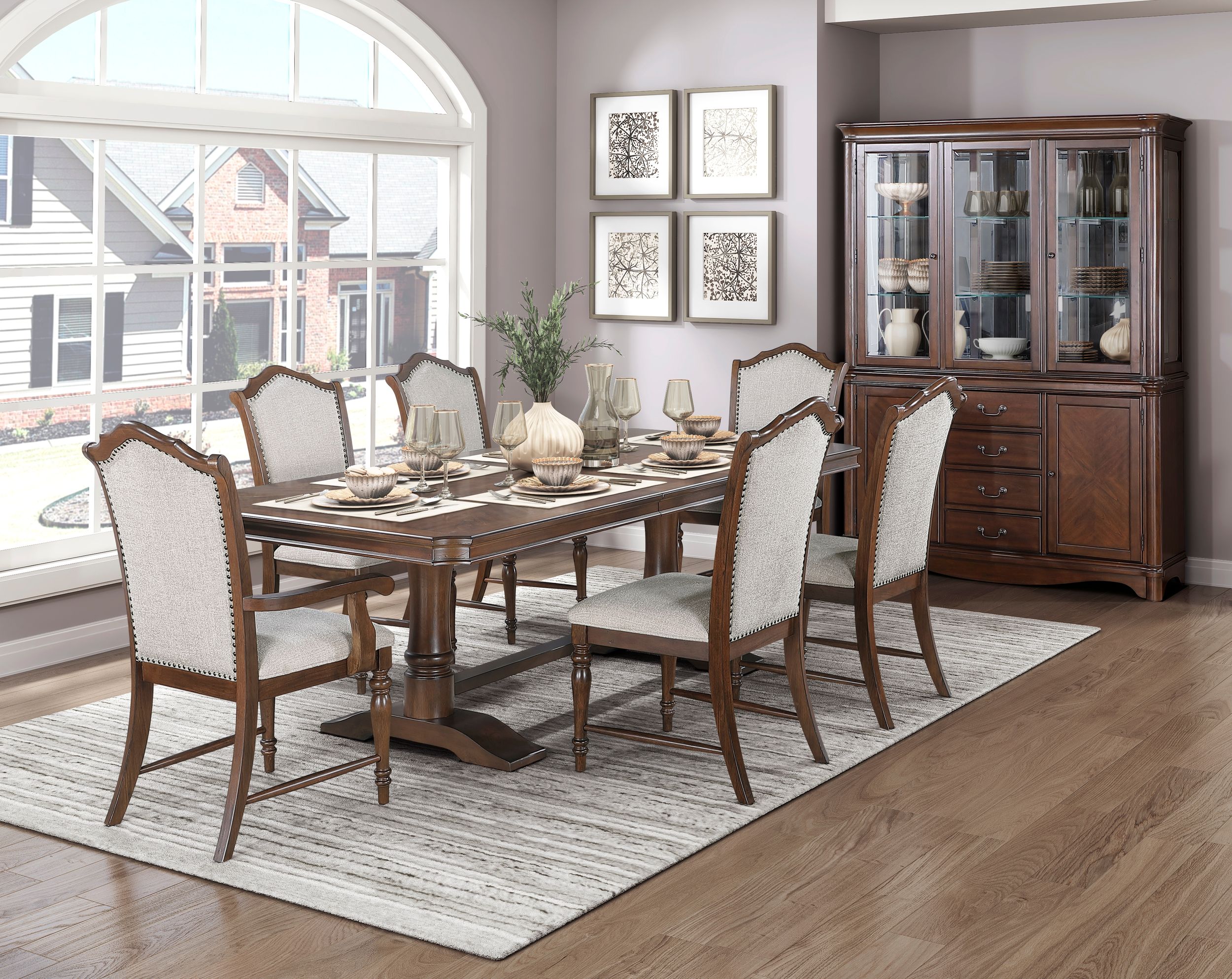 Rexford Rectangular Extendable Wood Dining Room Set