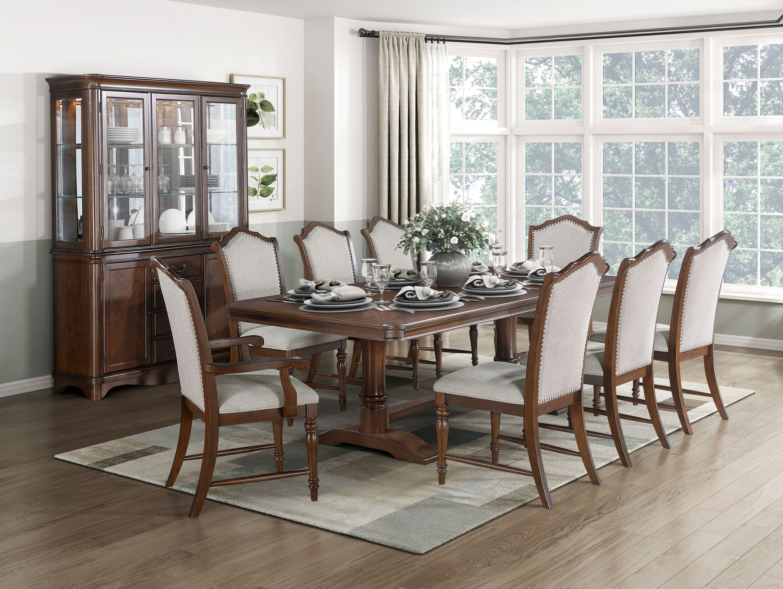Rexford Rectangular Extendable Wood Dining Room Set