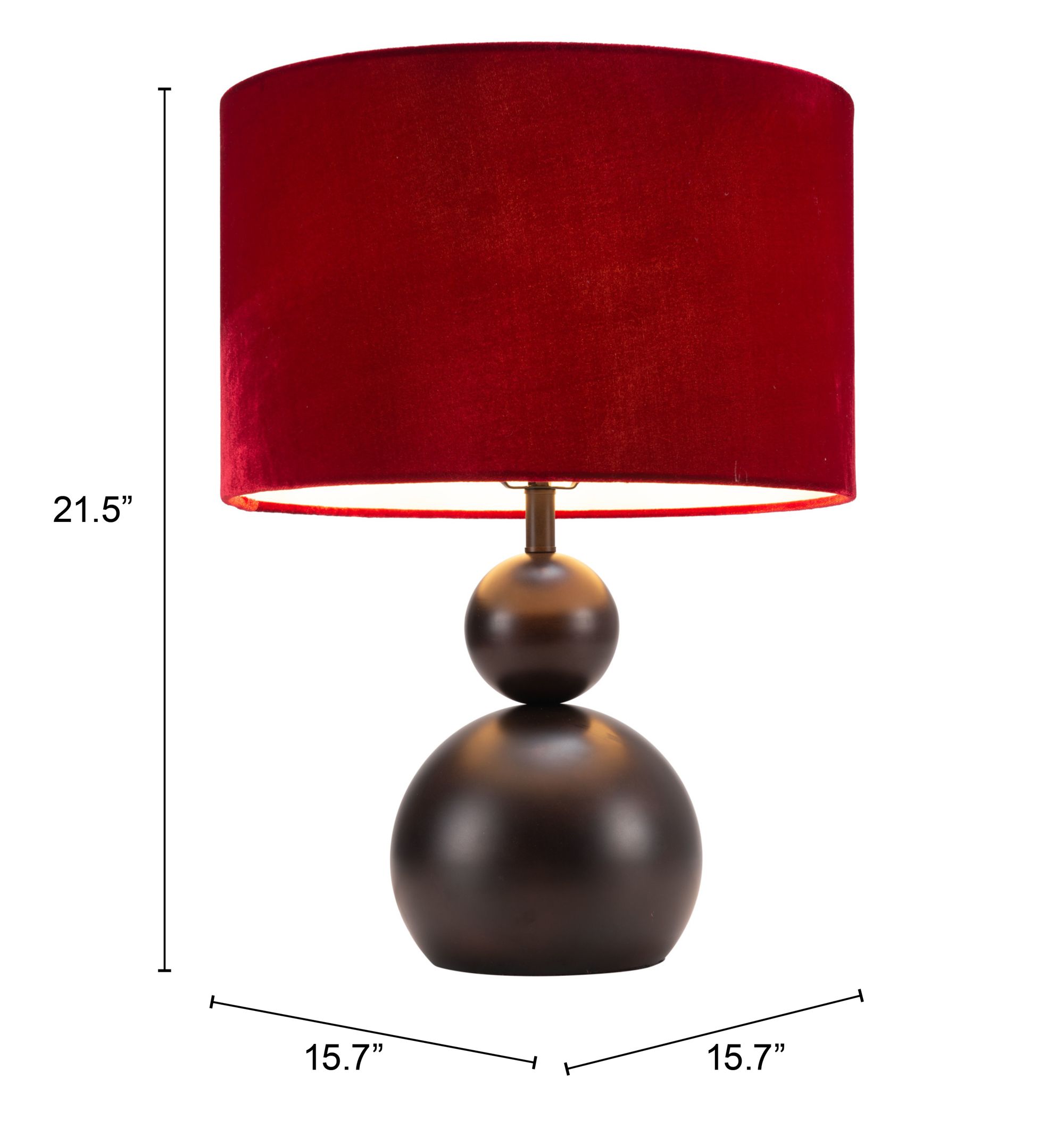 Shobu Steel Table Lamp Red