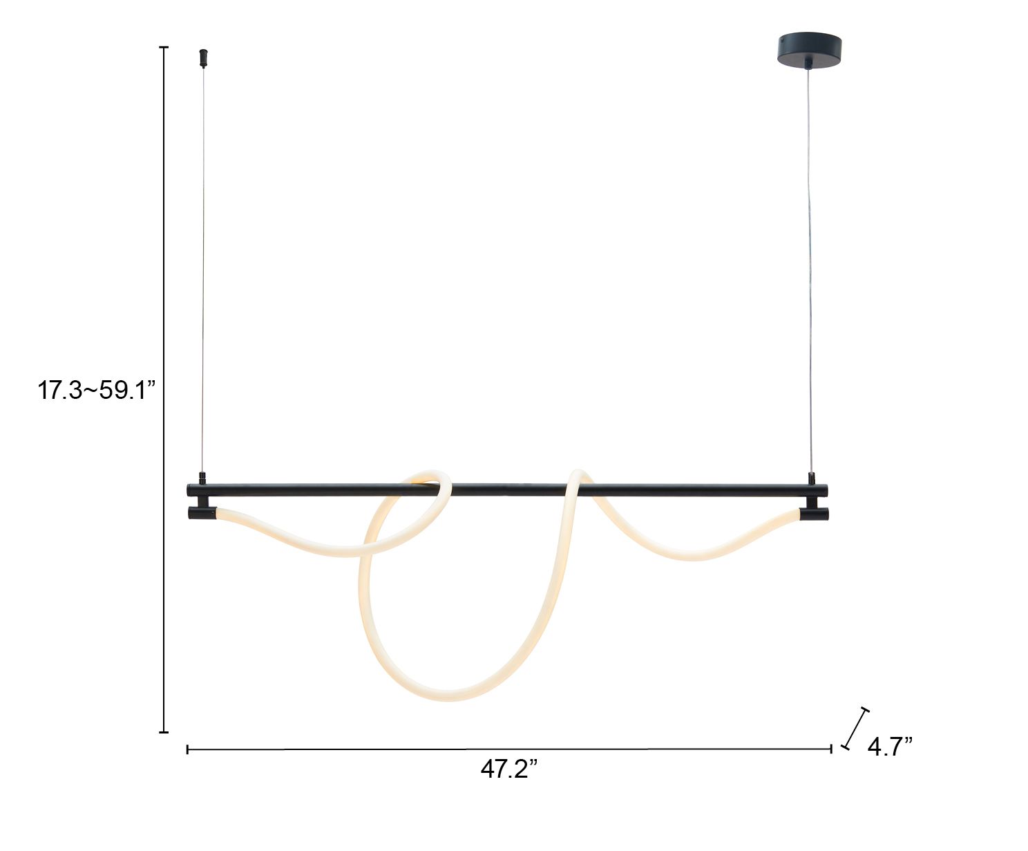 Adder Flexible Silicone/Steel LED Ceiling Lamp