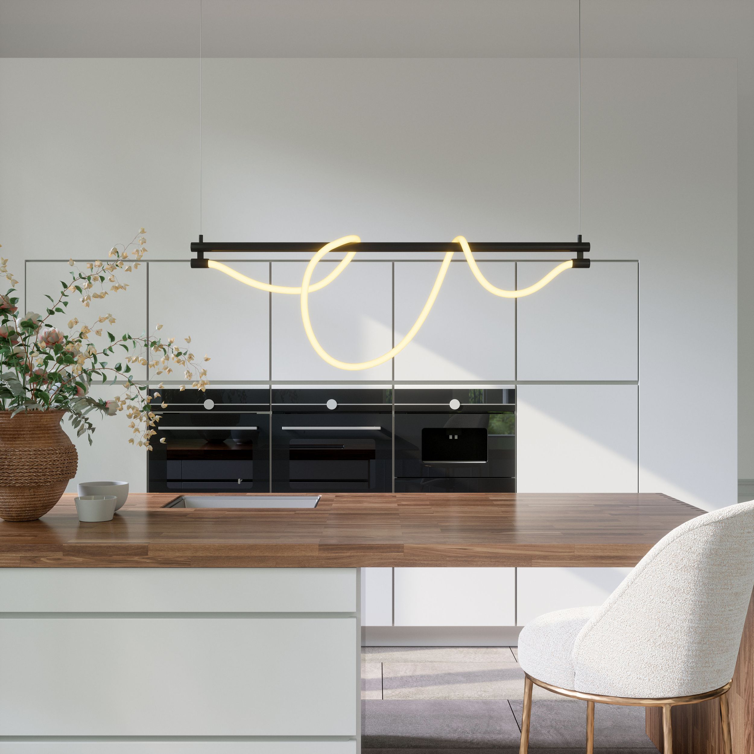 Adder Flexible Silicone/Steel LED Ceiling Lamp