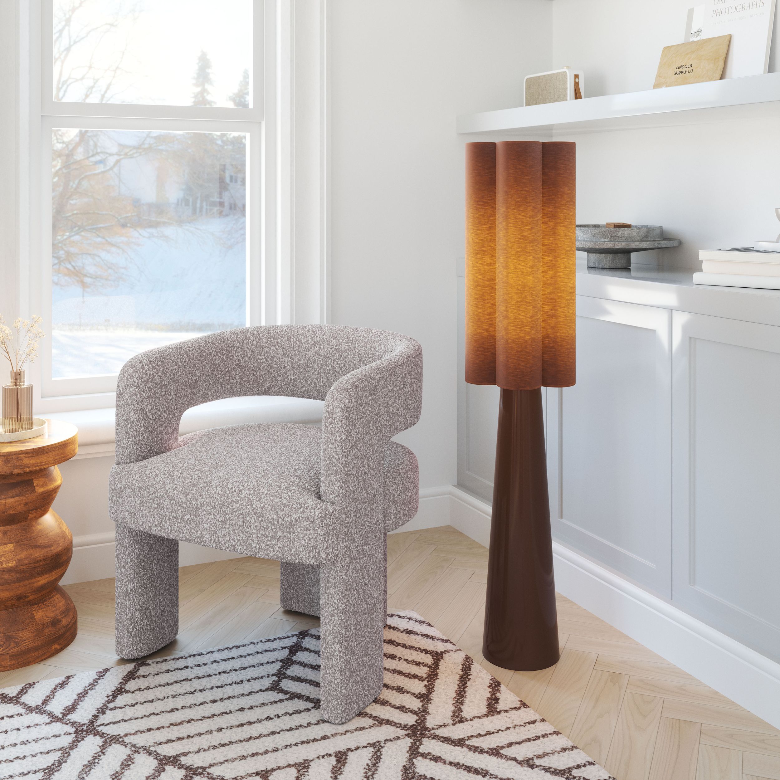 Violet PVC/Steel Floor Lamp