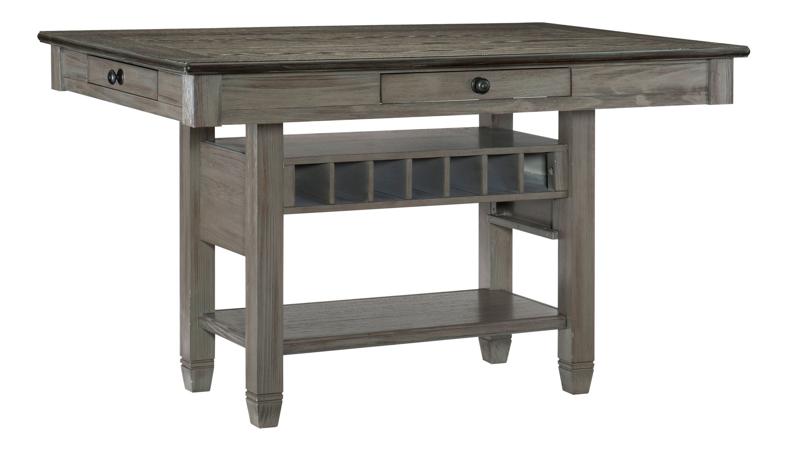 Granby Rectangular Wood Counter Height Table with 4 Drawers