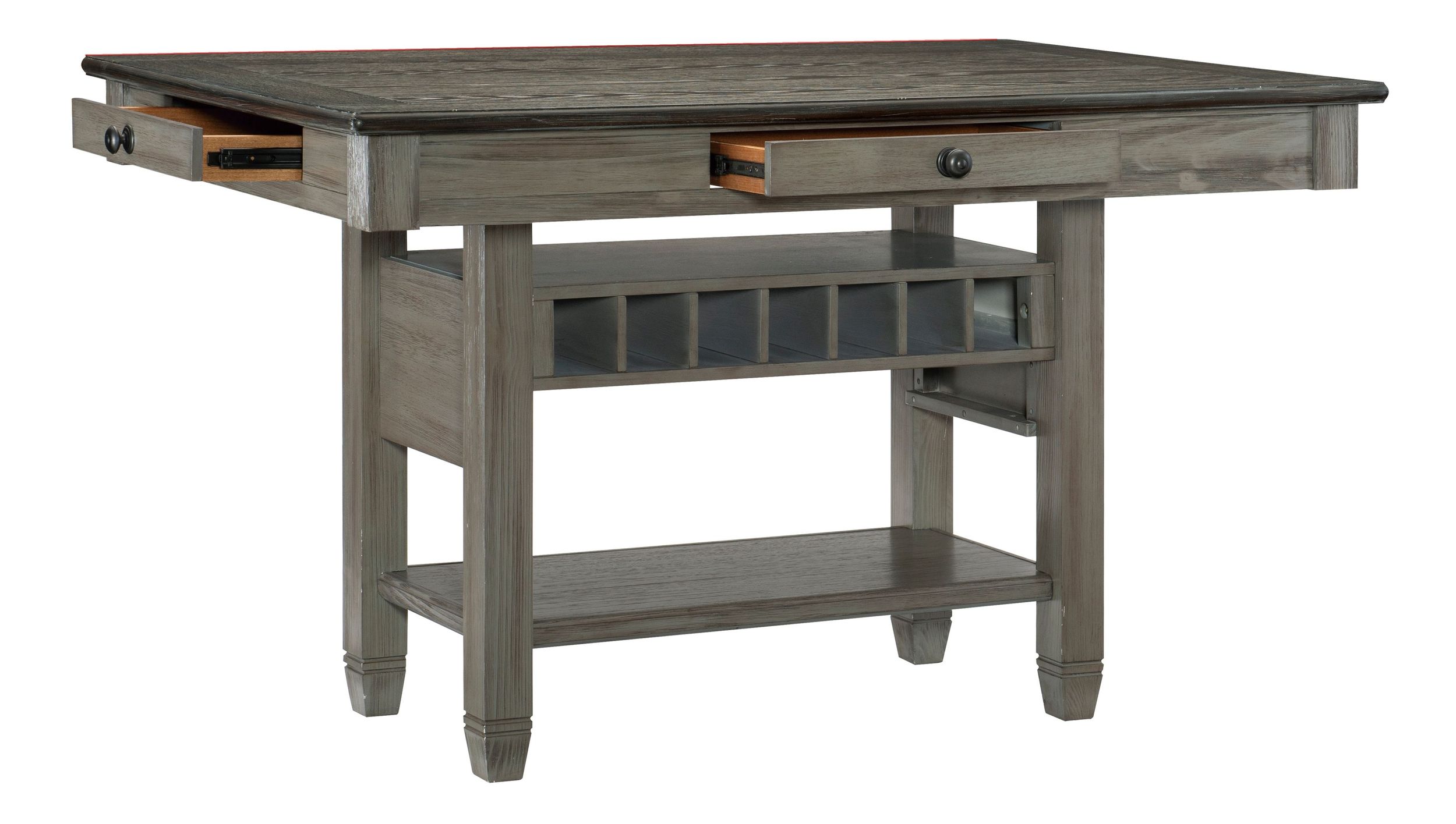 Granby Rectangular Wood Counter Height Set with 4 Drawers
